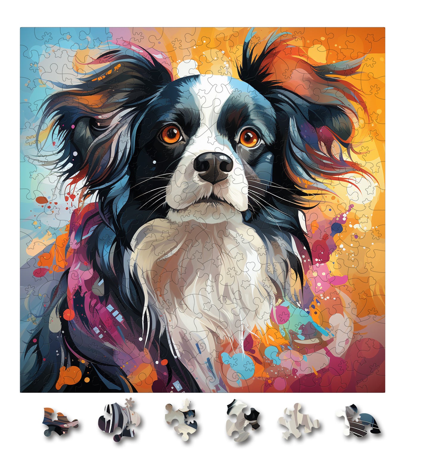 Puzzle cu Animale - Caini - Japanese Chin 4