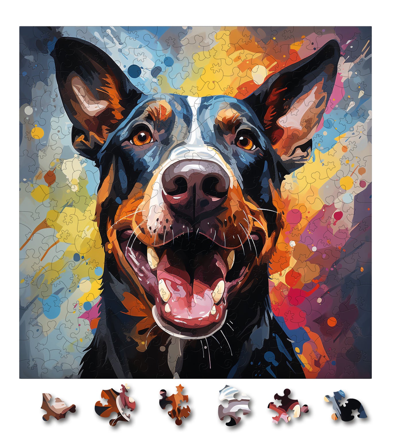 Puzzle cu Animale - Caini - Miniature Bull Terrier 1