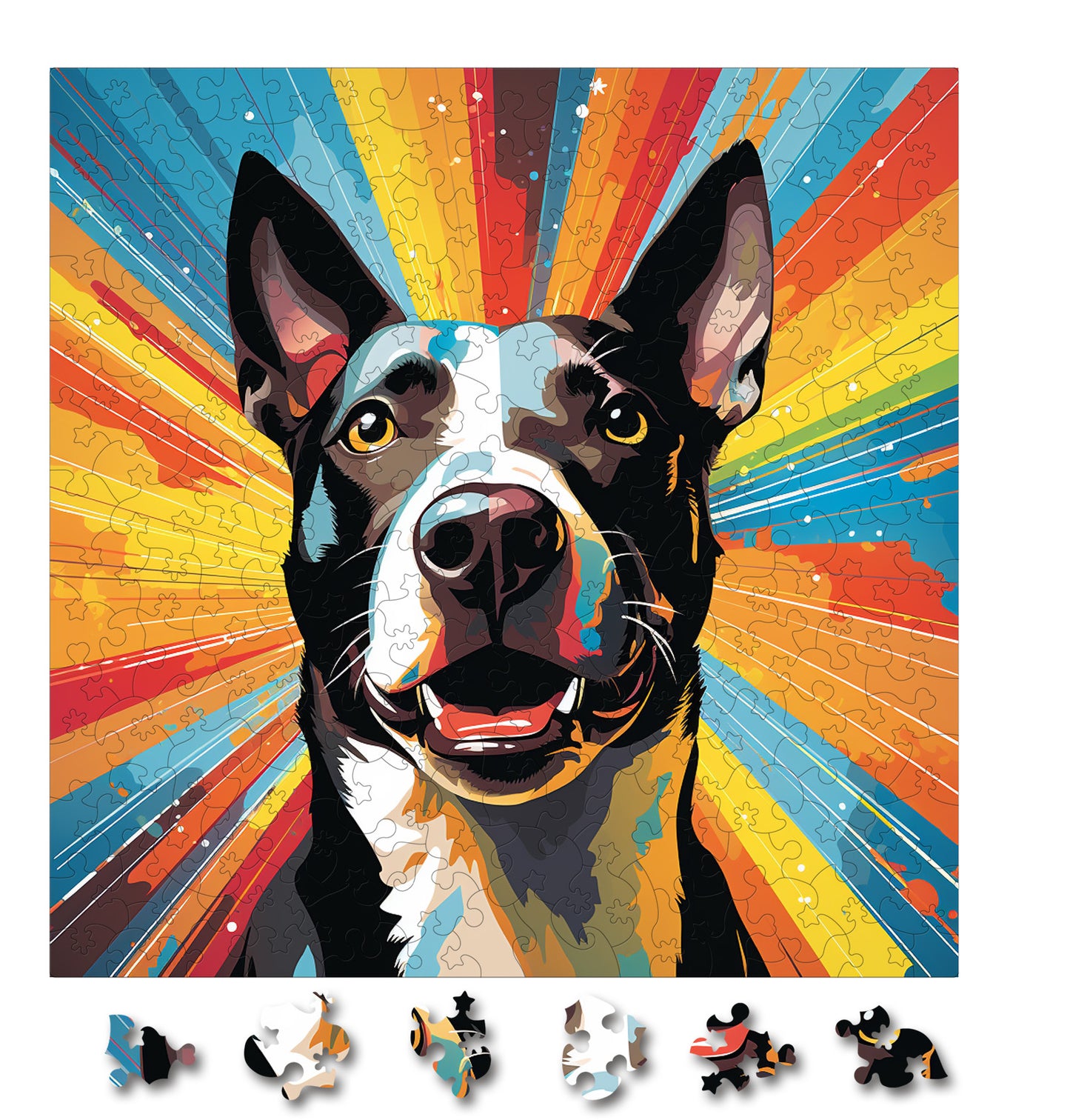 Puzzle cu Animale - Caini - Miniature Bull Terrier 2
