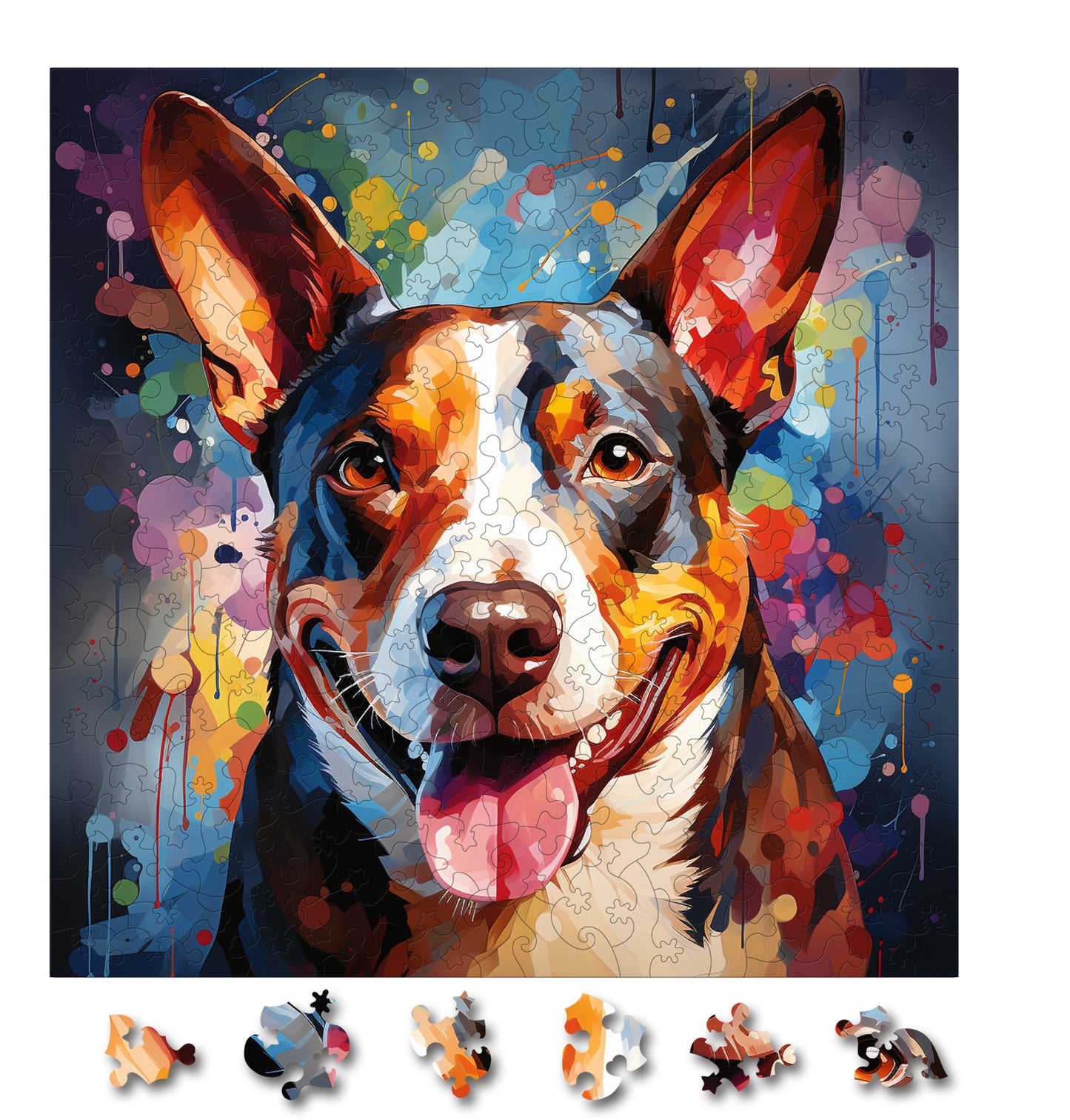 Puzzle cu Animale - Caini - Miniature Bull Terrier 3