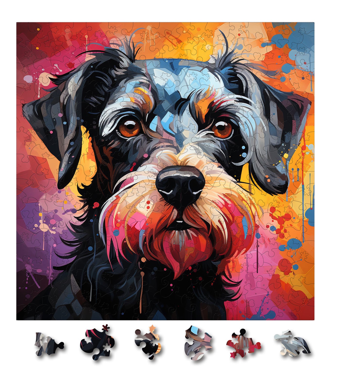 Puzzle cu Animale - Caini - Miniature Schnauzer 1