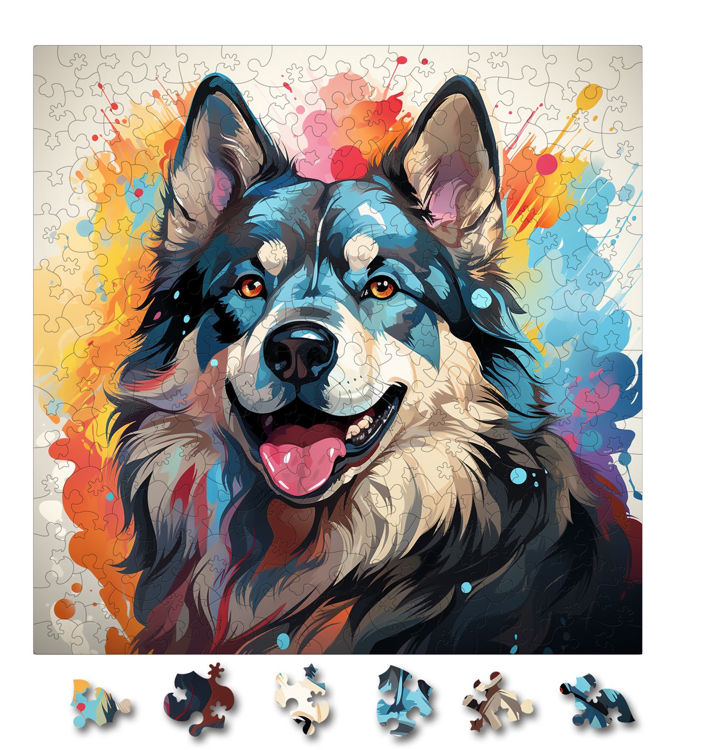 Puzzle cu Animale - Caini - Norwegian Elkhound 4