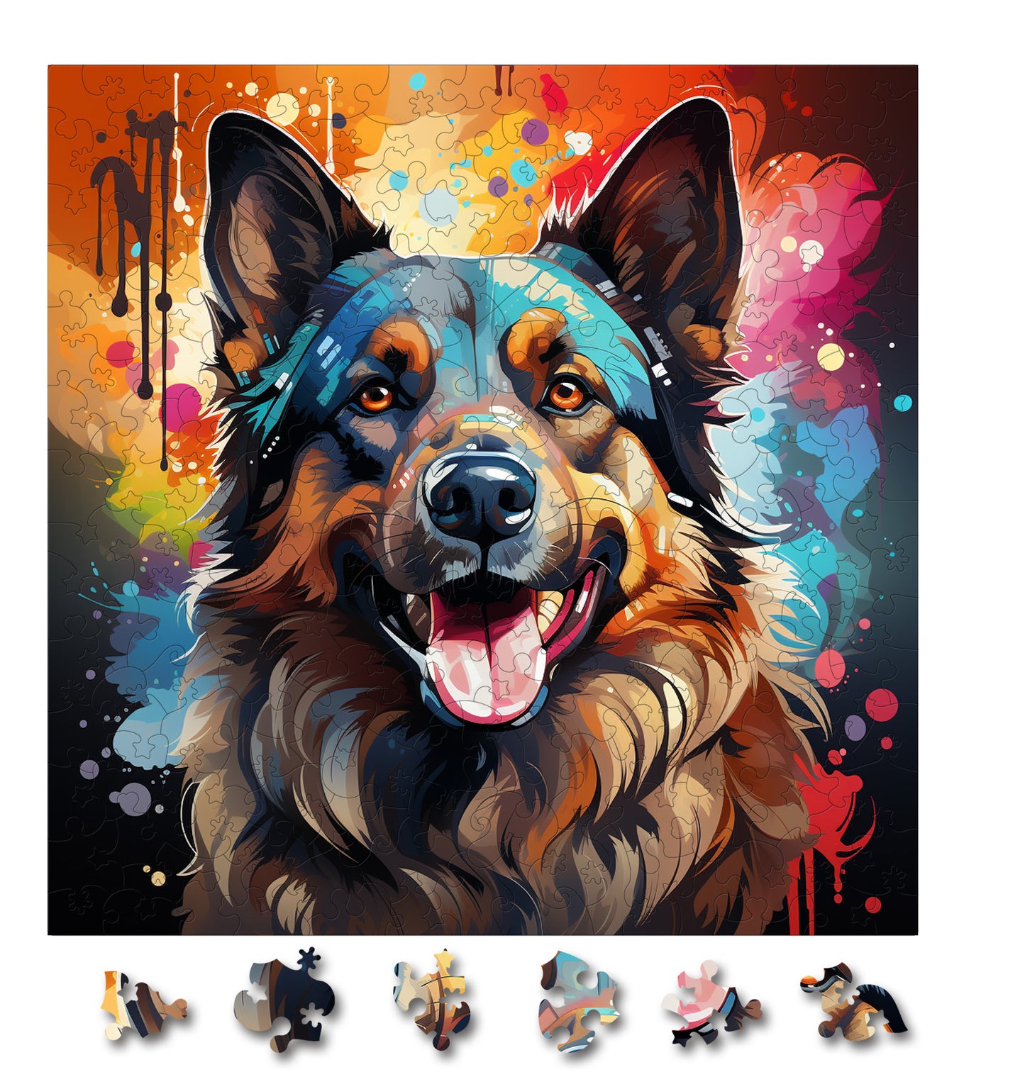 Puzzle cu Animale - Caini - Norwegian Elkhound 1 - 200 piese - 30 x 30 cm