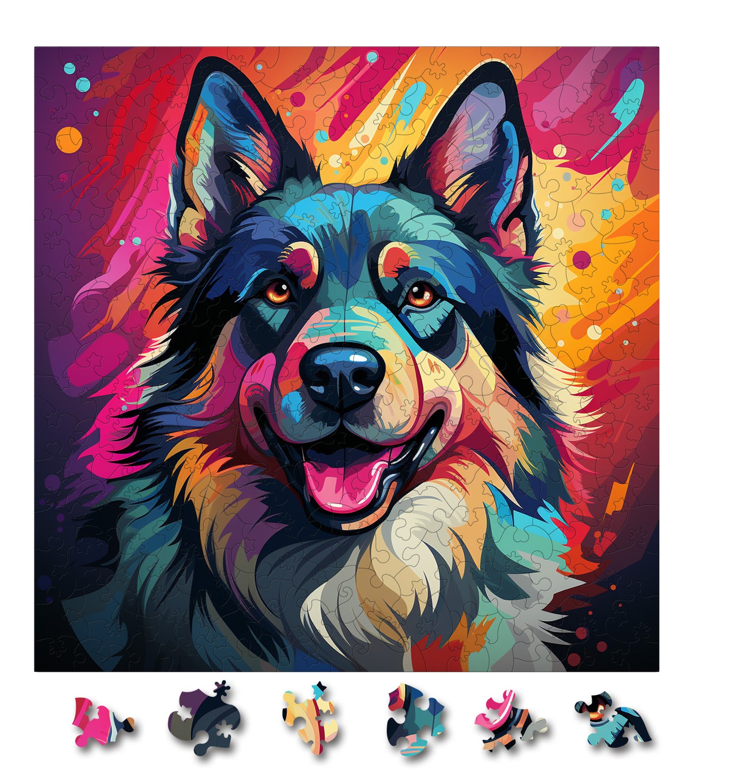 Puzzle cu Animale - Caini - Norwegian Elkhound 2