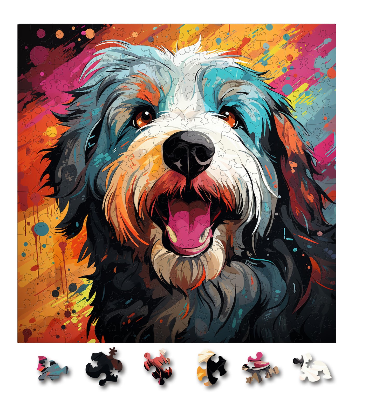 Puzzle cu Caini - Old English Sheep Dog 2
