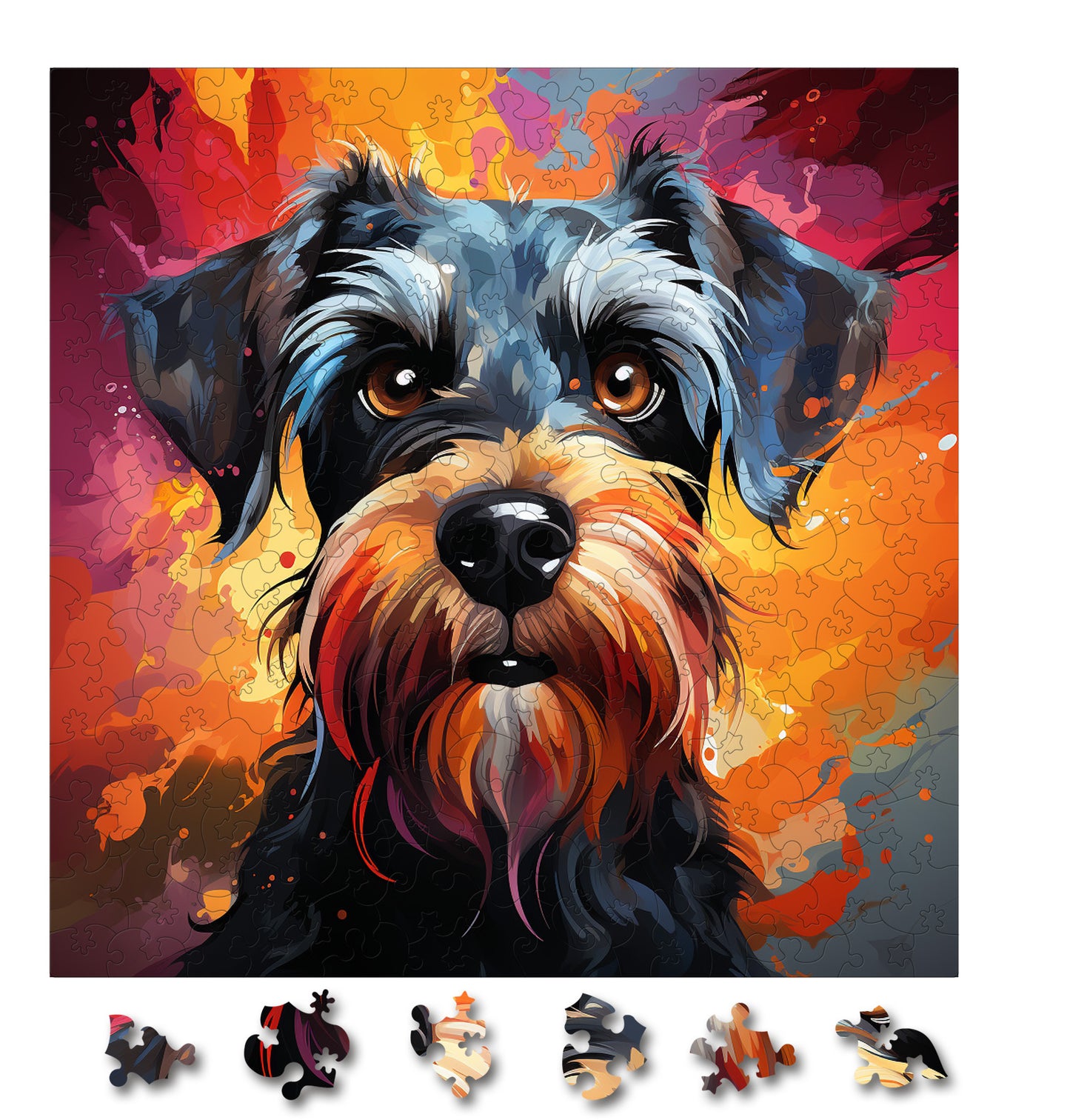 Puzzle cu Animale - Caini - Standard Schnauzer 4 - 200 piese - 30 x 30 cm