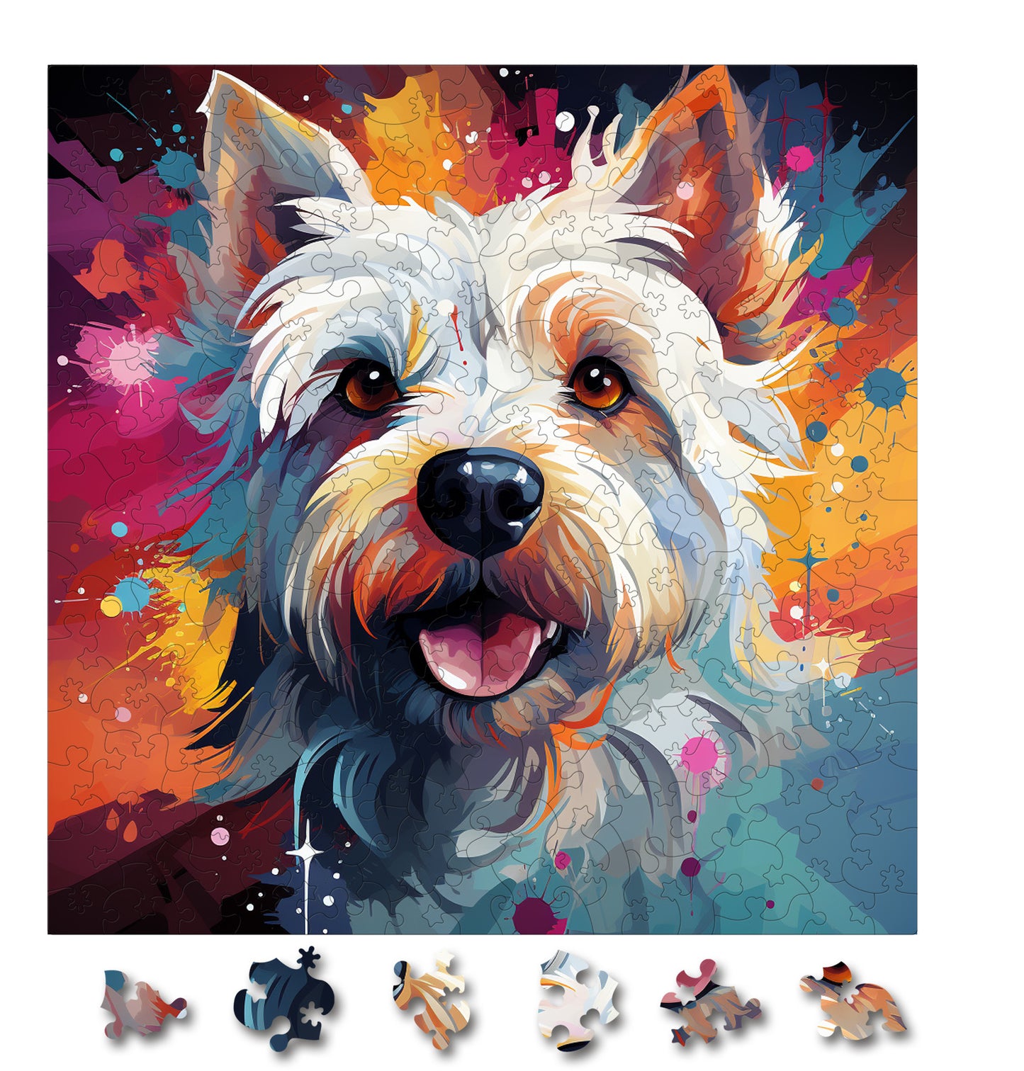 Puzzle cu Animale - Caini - West Highland White Terrier 3 - 200 piese - 30 x 30 cm