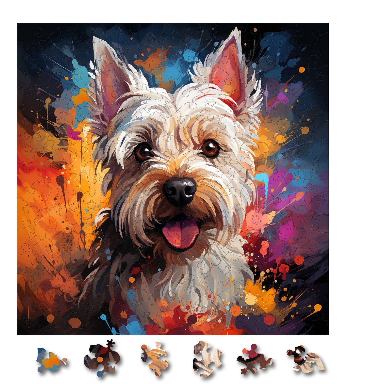 Puzzle cu Animale - Caini - West Highland White Terrier 4 - 200 piese - 30 x 30 cm