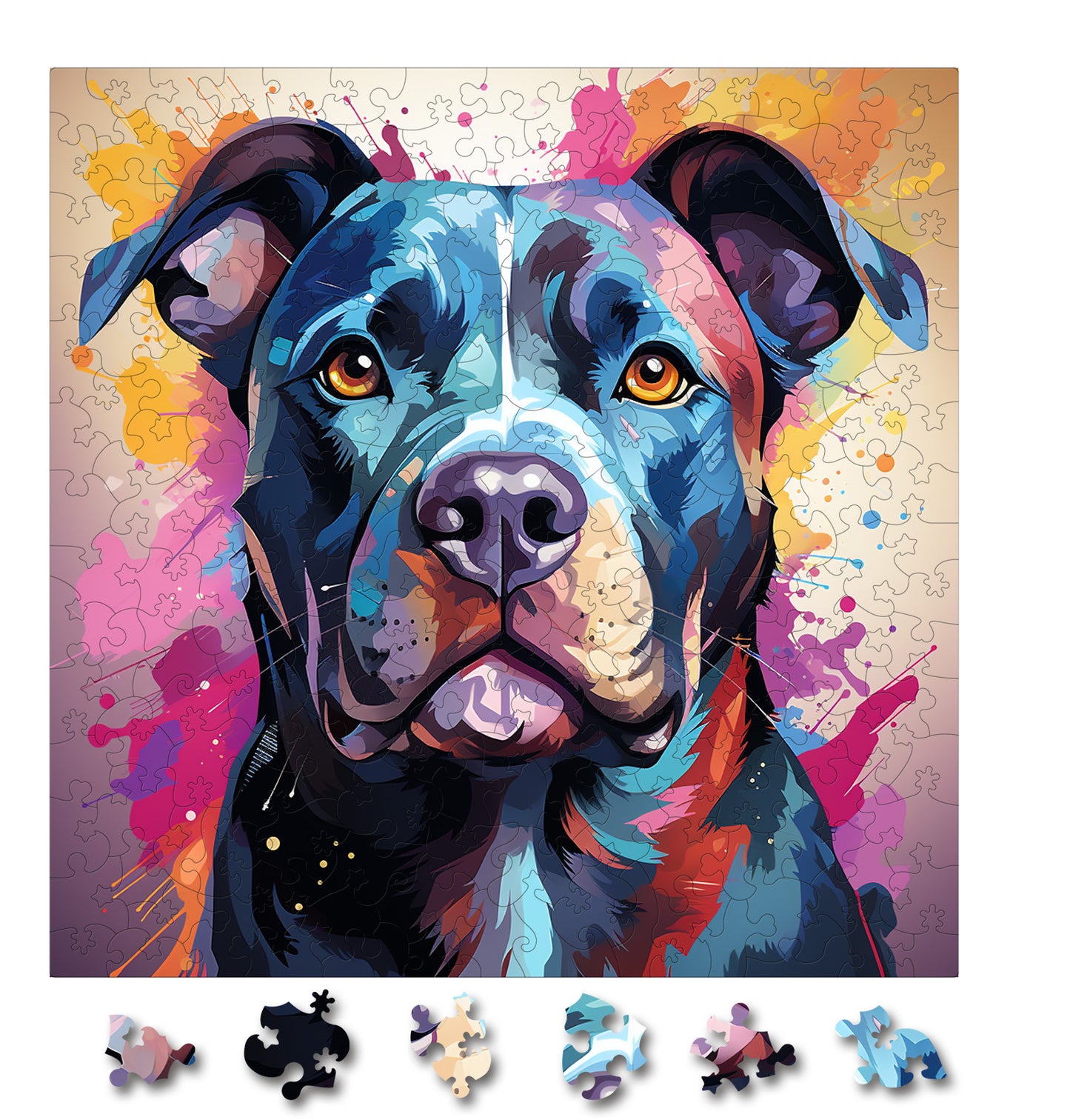 Puzzle cu Animale - Caini - American Staffordshire Terrier 1 - 200 piese - 30 x 30 cm