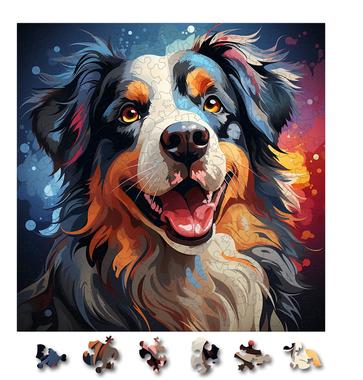 Puzzle cu Animale - Caini - Australian Shepherd 1 - 200 piese - 30 x 30 cm