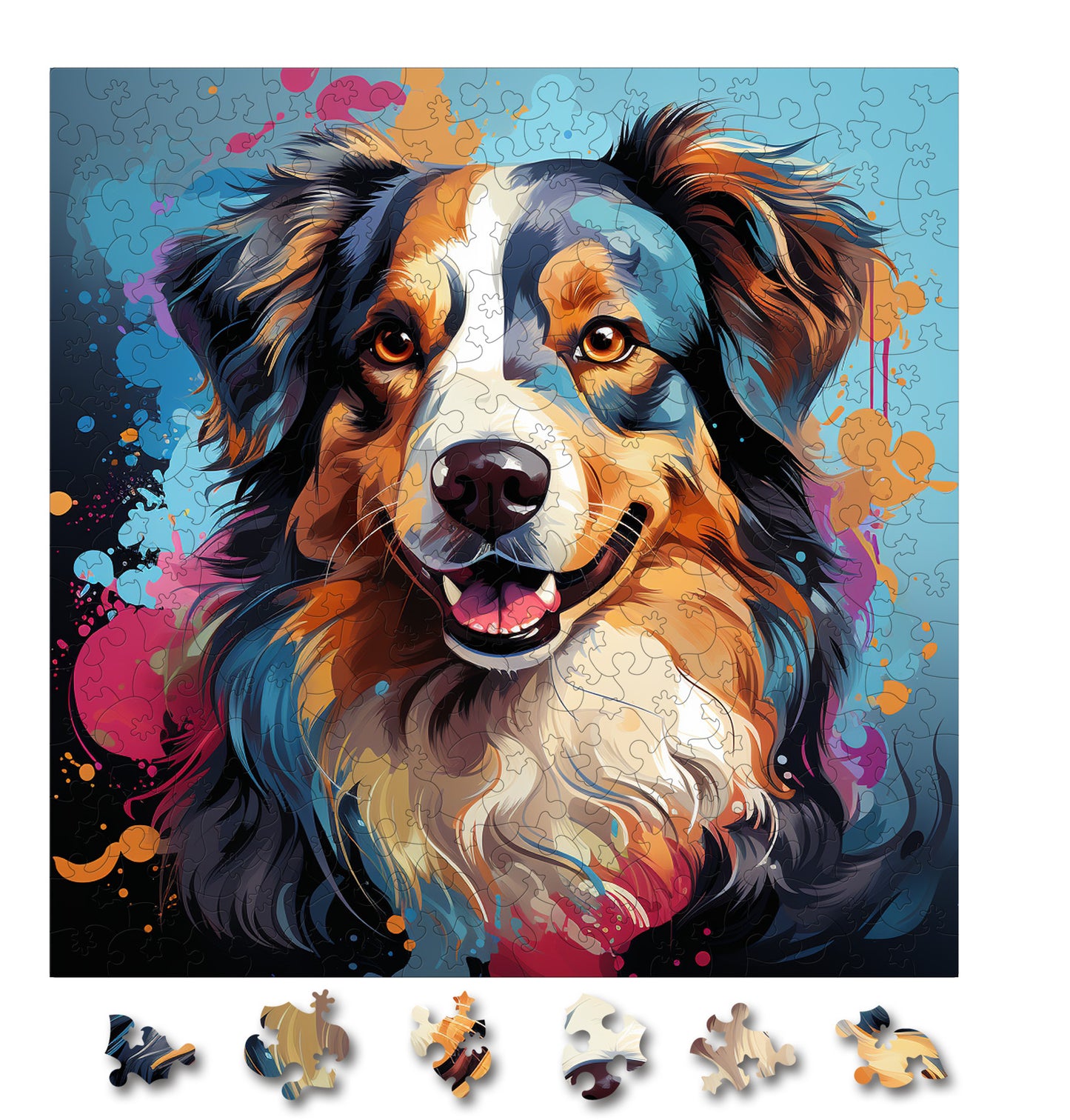 Puzzle cu Animale - Caini - Australian Shepherd 3 - 200 piese - 30 x 30 cm