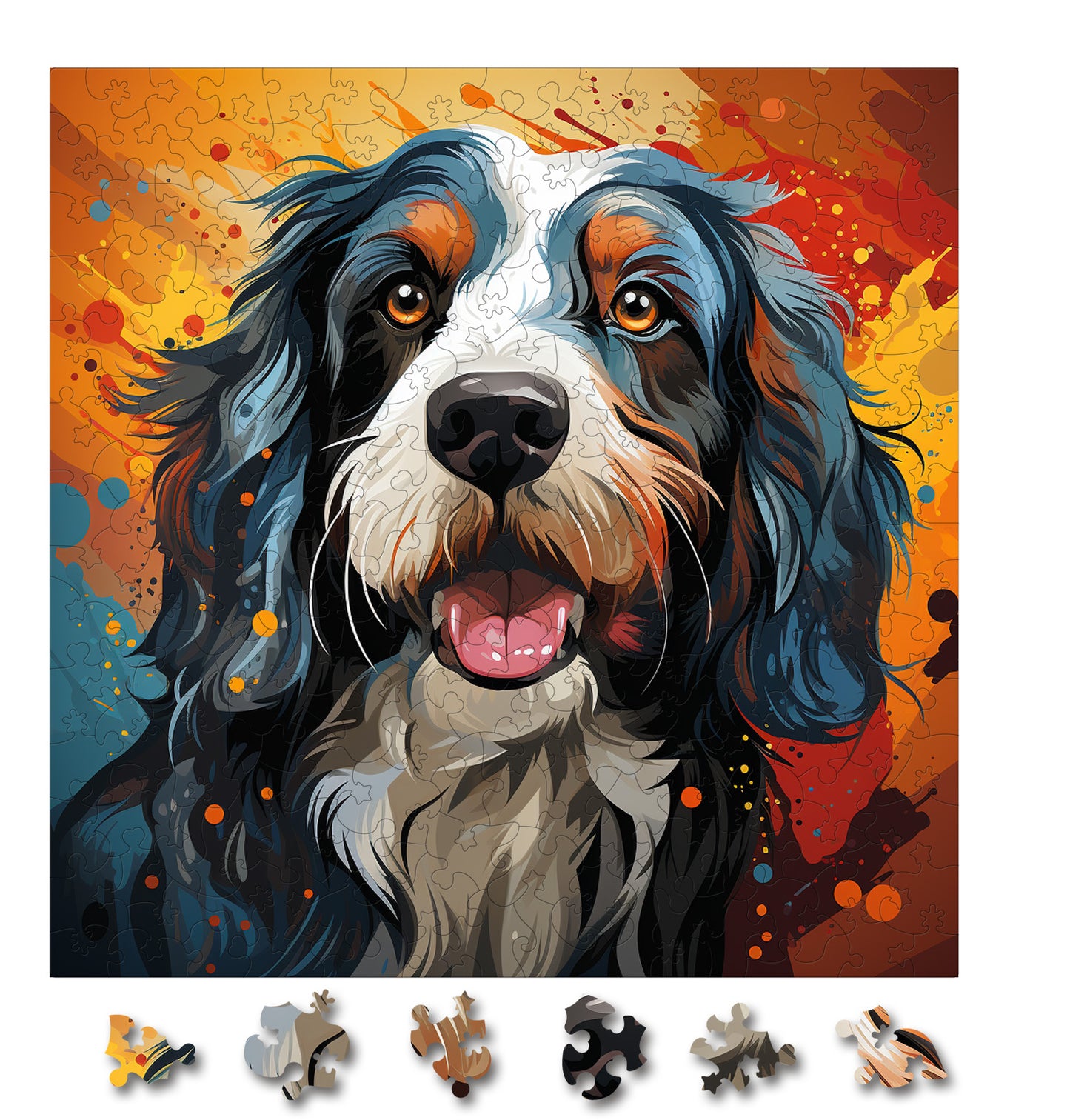 Puzzle cu Animale - Caini - Bearded Collie 2 - 200 piese - 30 x 30 cm