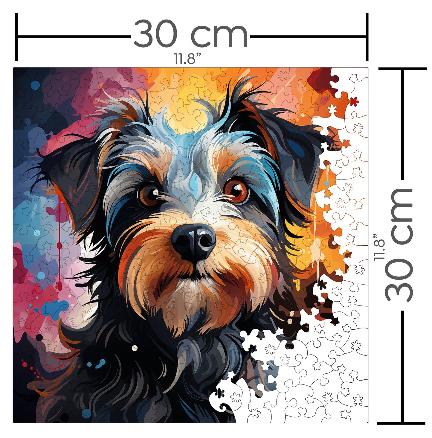 Puzzle cu Animale - Caini - Biewer Terrier 2 - 200 piese - 30 x 30 cm