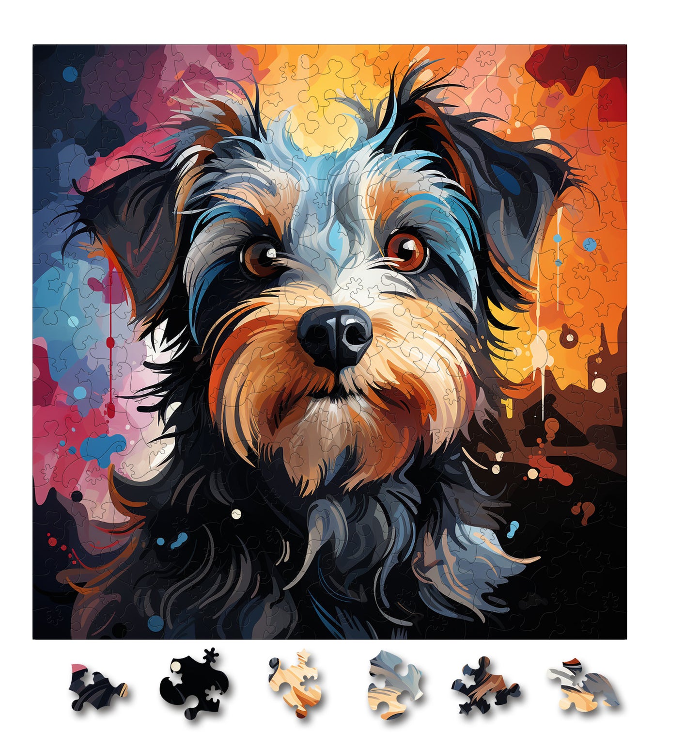 Puzzle cu Animale - Caini - Biewer Terrier 2 - 200 piese - 30 x 30 cm