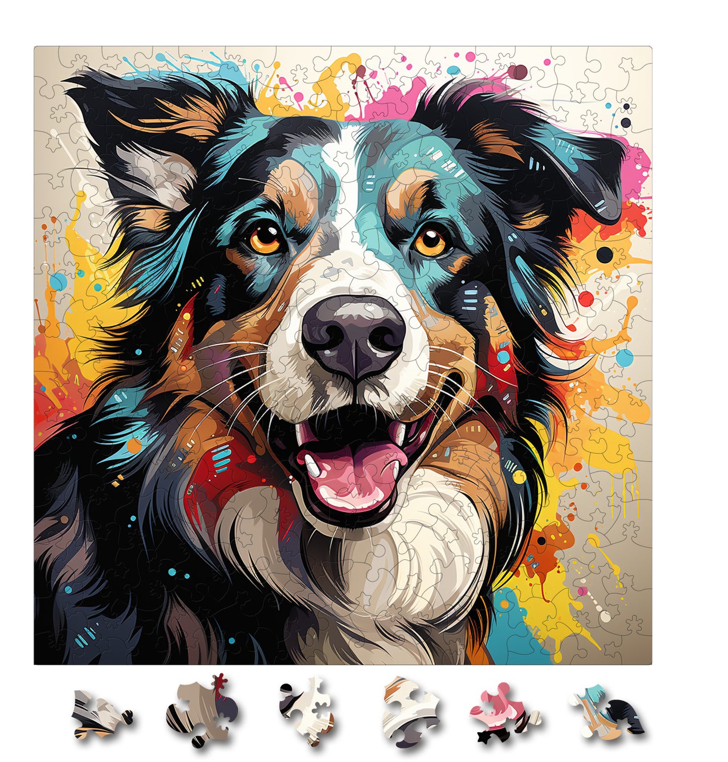 Puzzle cu Animale - Caini - Border Collie 3 - 200 piese - 30 x 30 cm