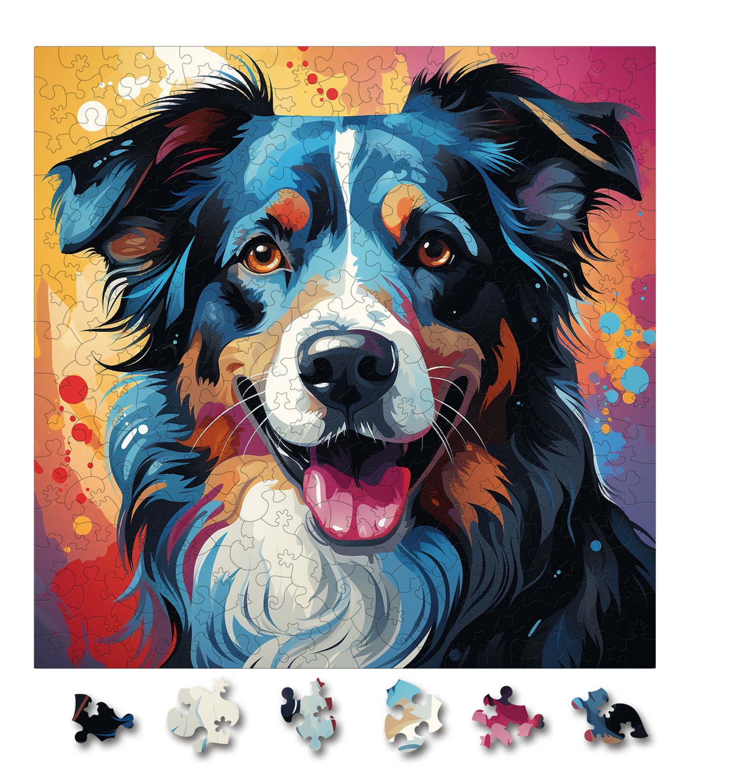 Puzzle cu Animale - Caini - Border Collie 4 - 200 piese - 30 x 30 cm