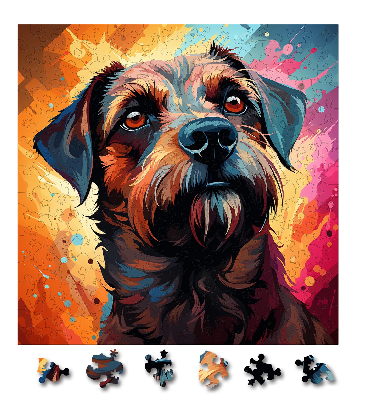 Puzzle cu Animale - Caini - Border Terrier 1 - 200 piese - 30 x 30 cm