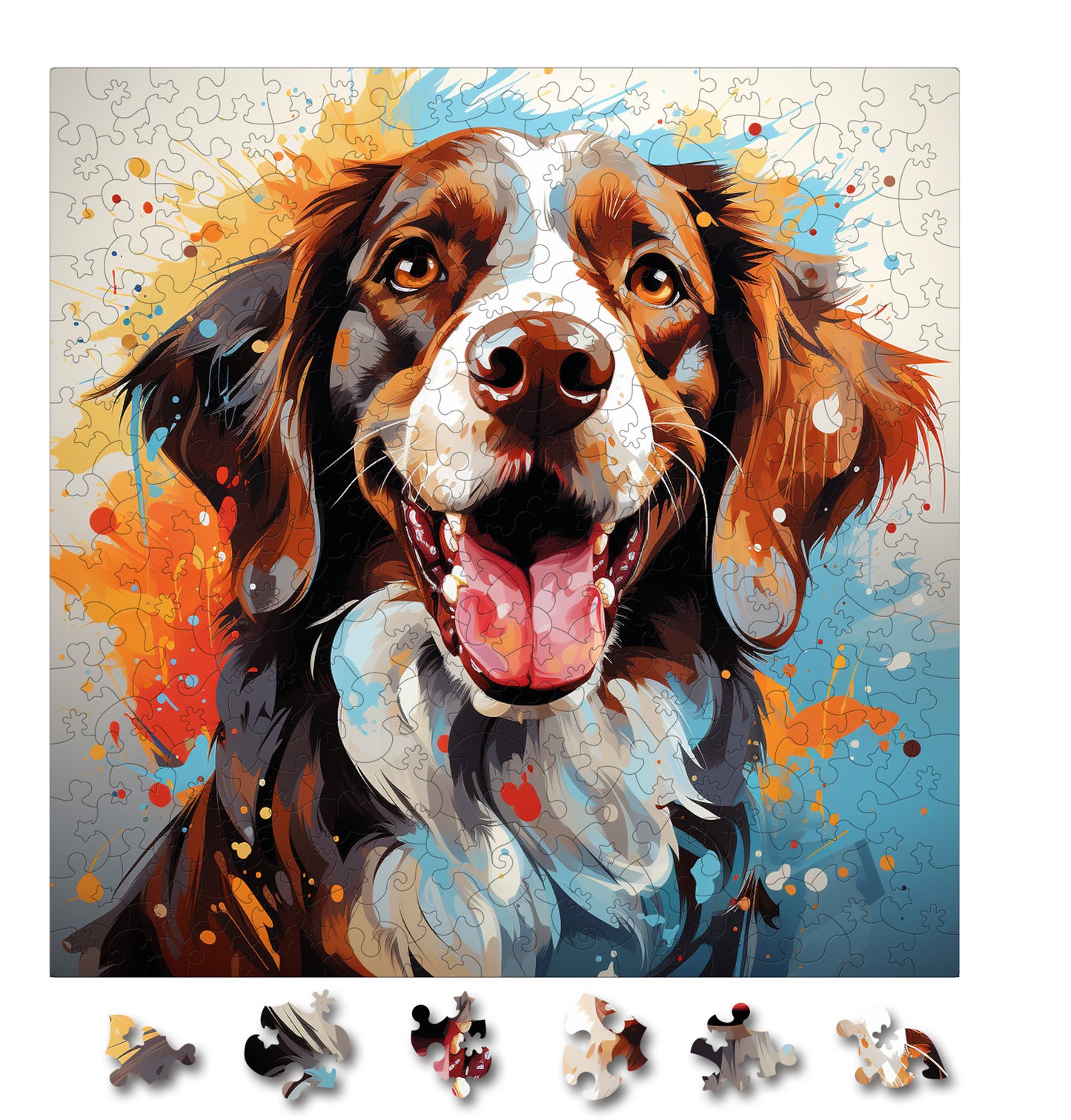 Puzzle cu Animale - Caini - Brittany 1 - 200 piese - 30 x 30 cm