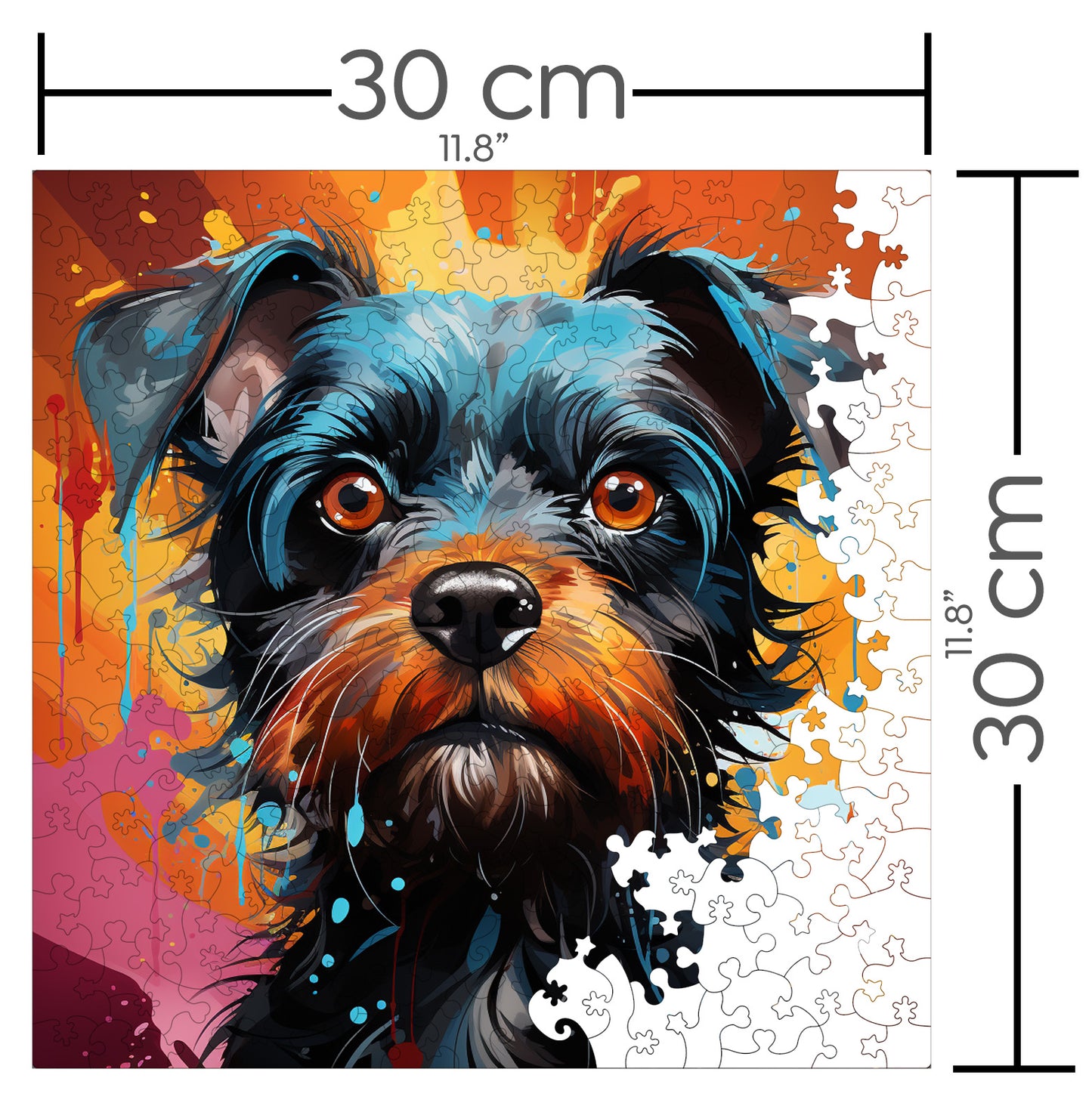 Puzzle cu Animale - Caini - Brussels Griffon 2 - 200 piese - 30 x 30 cm