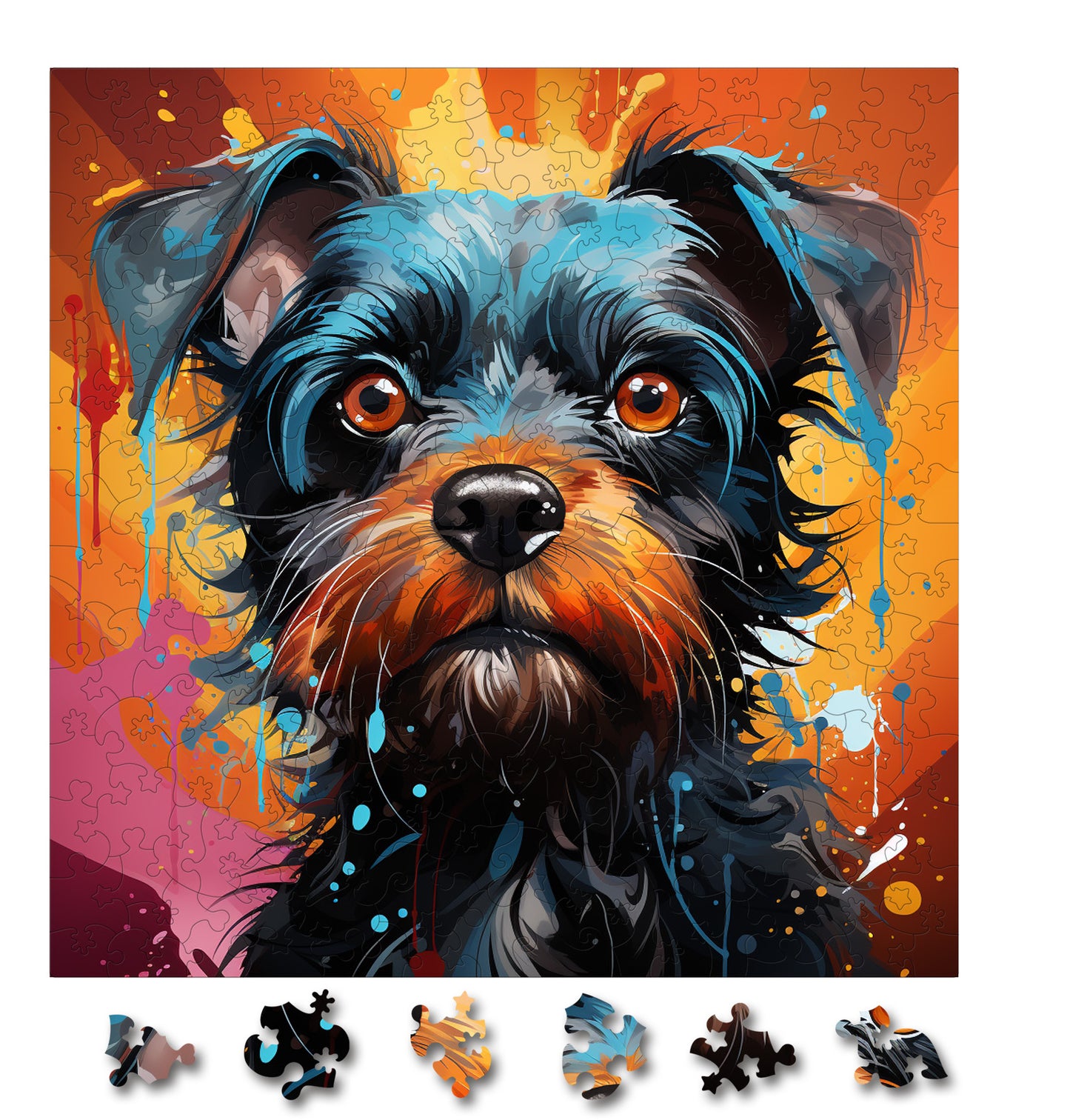 Puzzle cu Animale - Caini - Brussels Griffon 2 - 200 piese - 30 x 30 cm