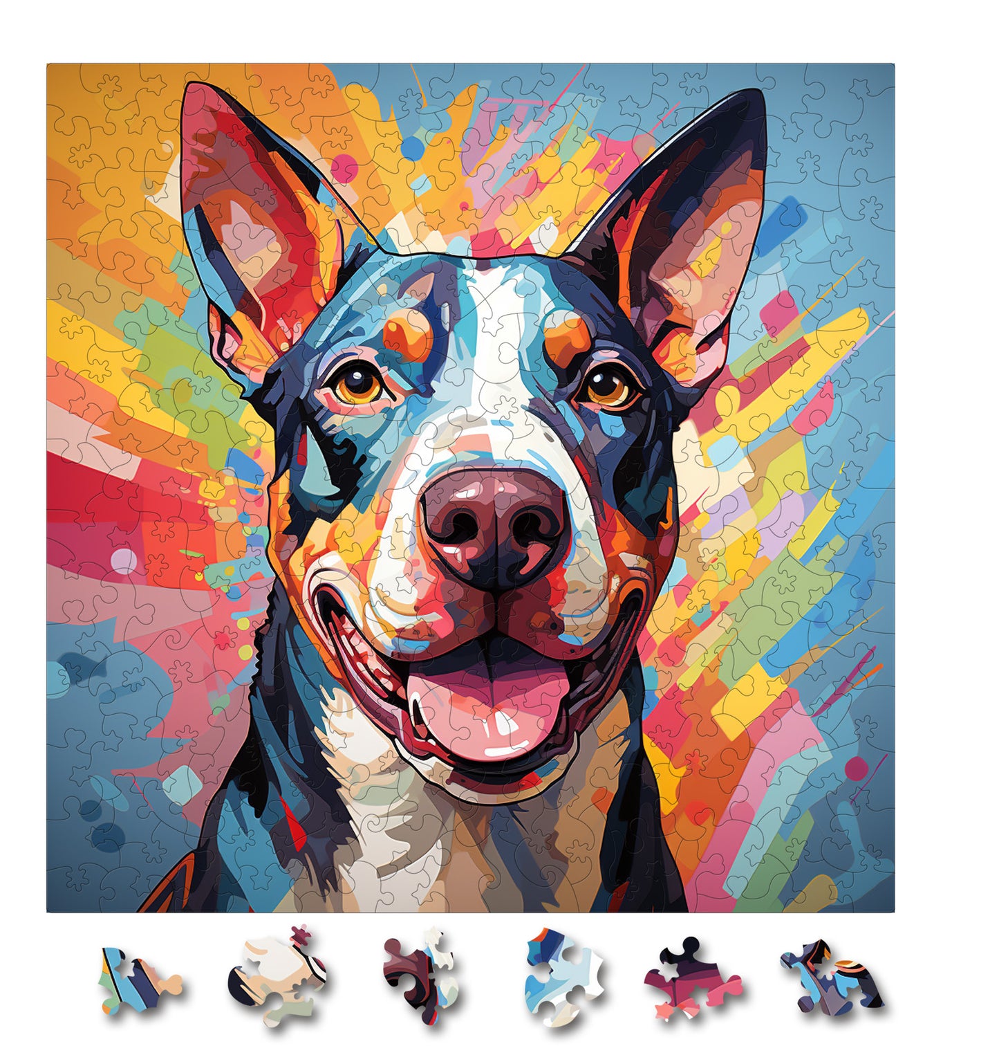 Puzzle cu Animale - Caini - Bull Terrier 3 - 200 piese - 30 x 30 cm