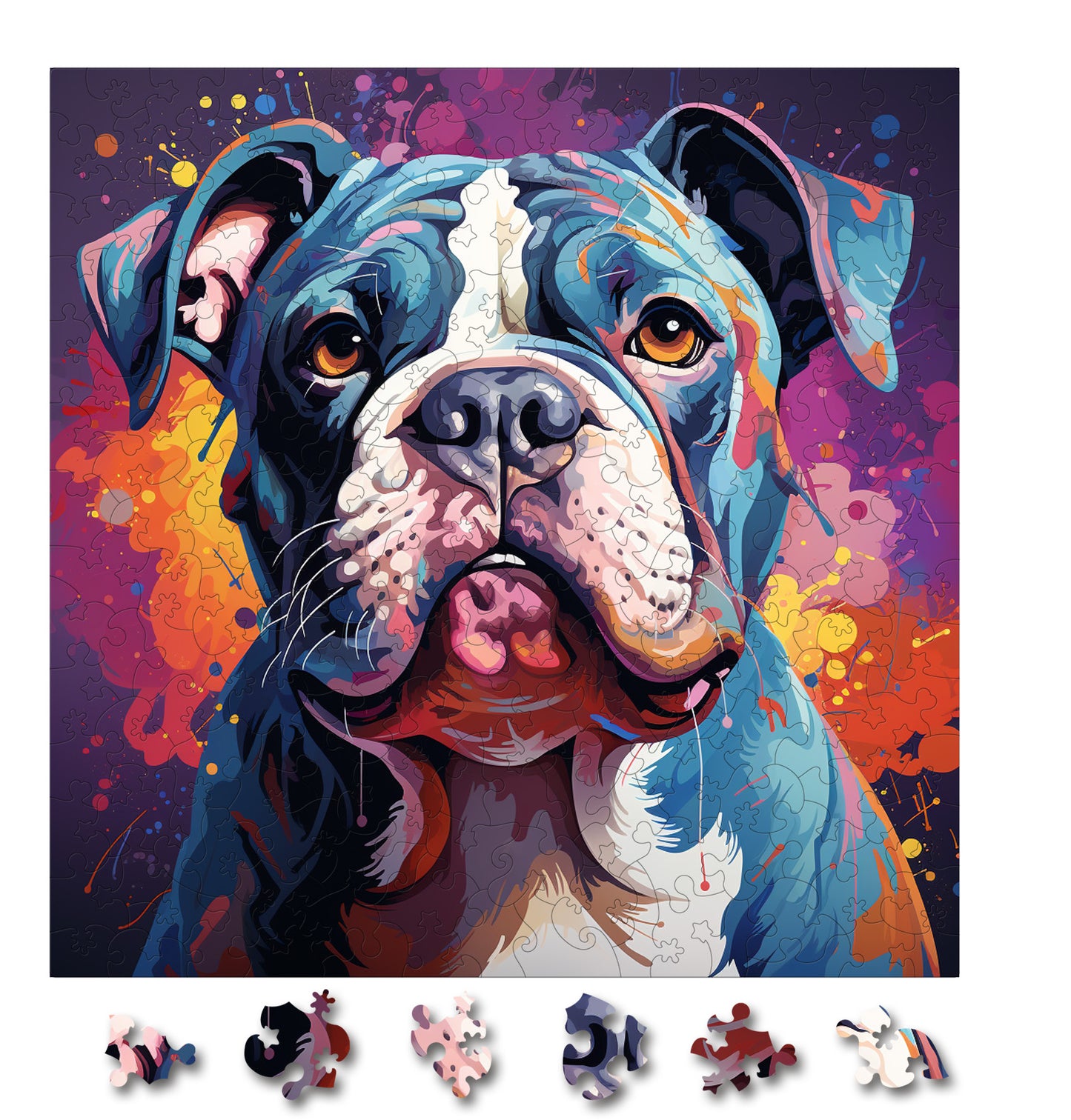 Puzzle cu Animale - Caini - Bulldog 3 - 200 piese - 30 x 30 cm