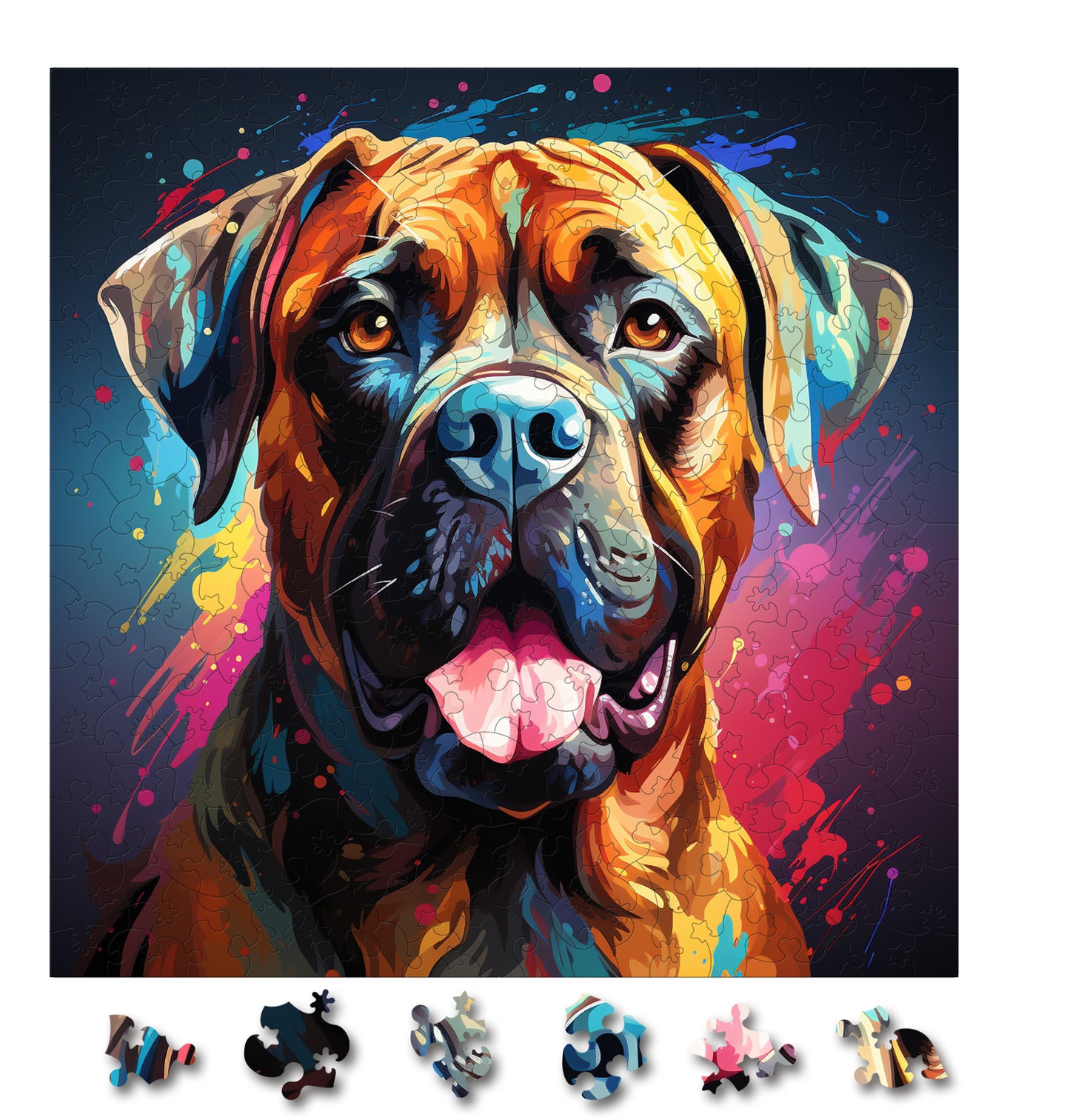 Puzzle cu Animale - Caini - Bullmastiff 2 - 200 piese - 30 x 30 cm