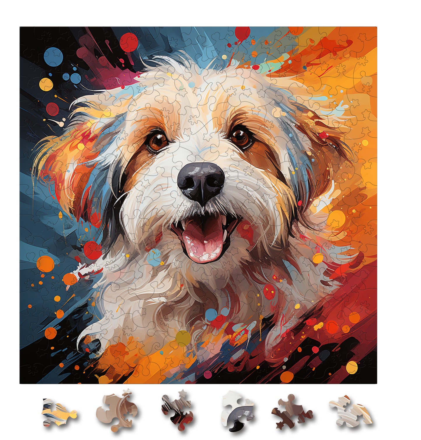 Puzzle cu Animale - Caini - Cotons de Tulear 4 - 200 piese - 30 x 30 cm