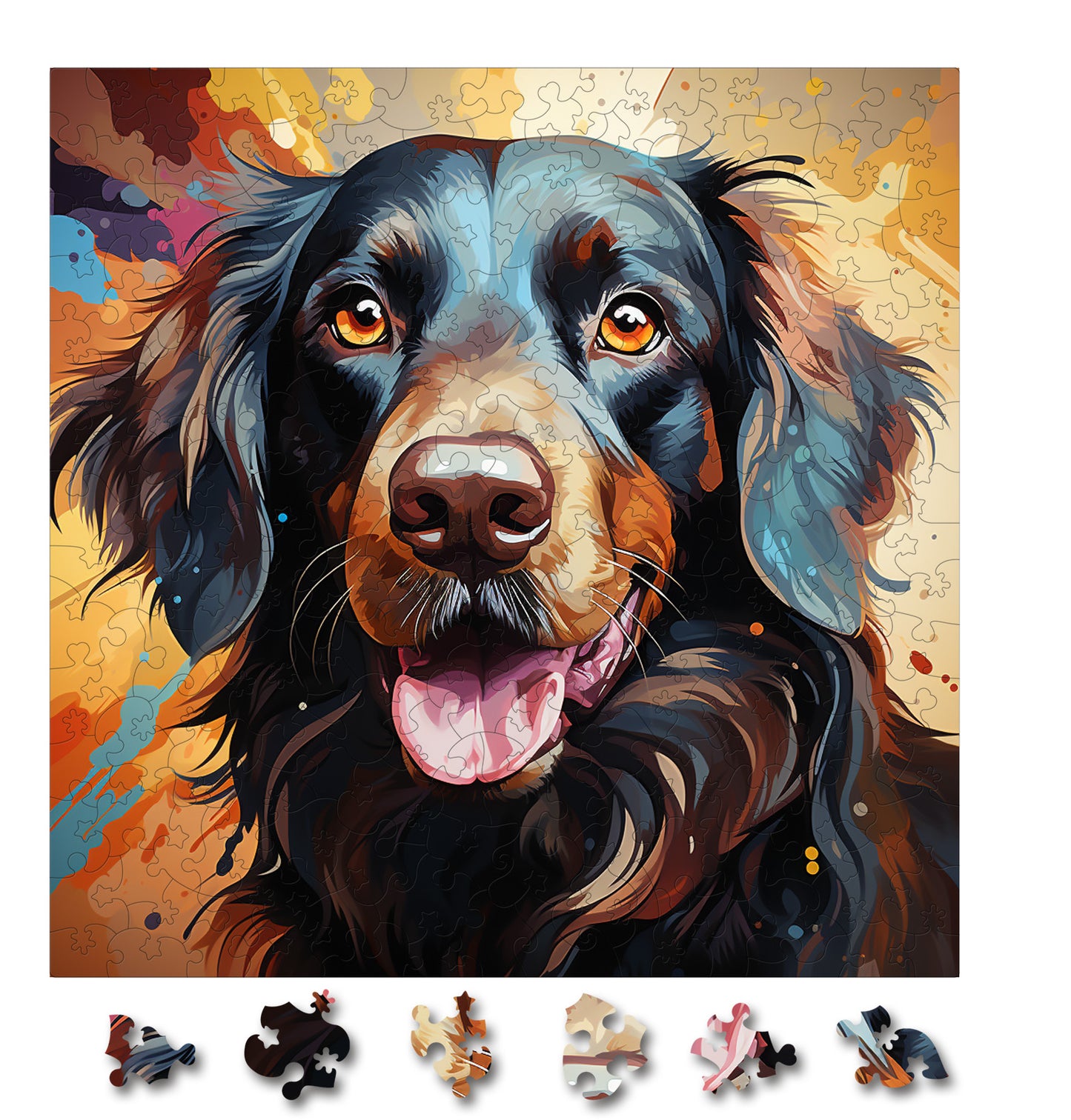 Puzzle cu Caini - Flat-Coated Retriever 2