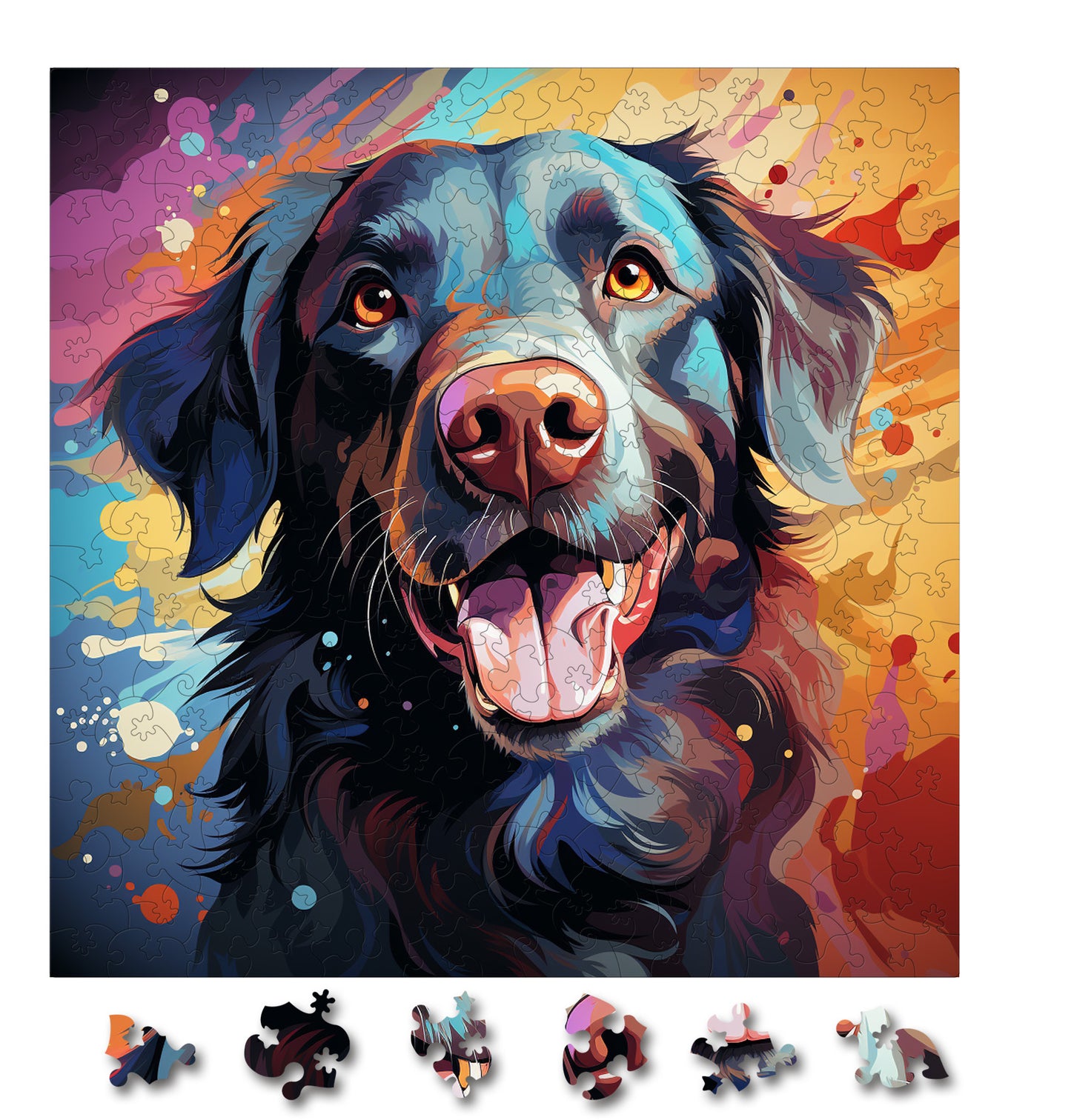 Puzzle cu Caini - Flat-Coated Retriever 3