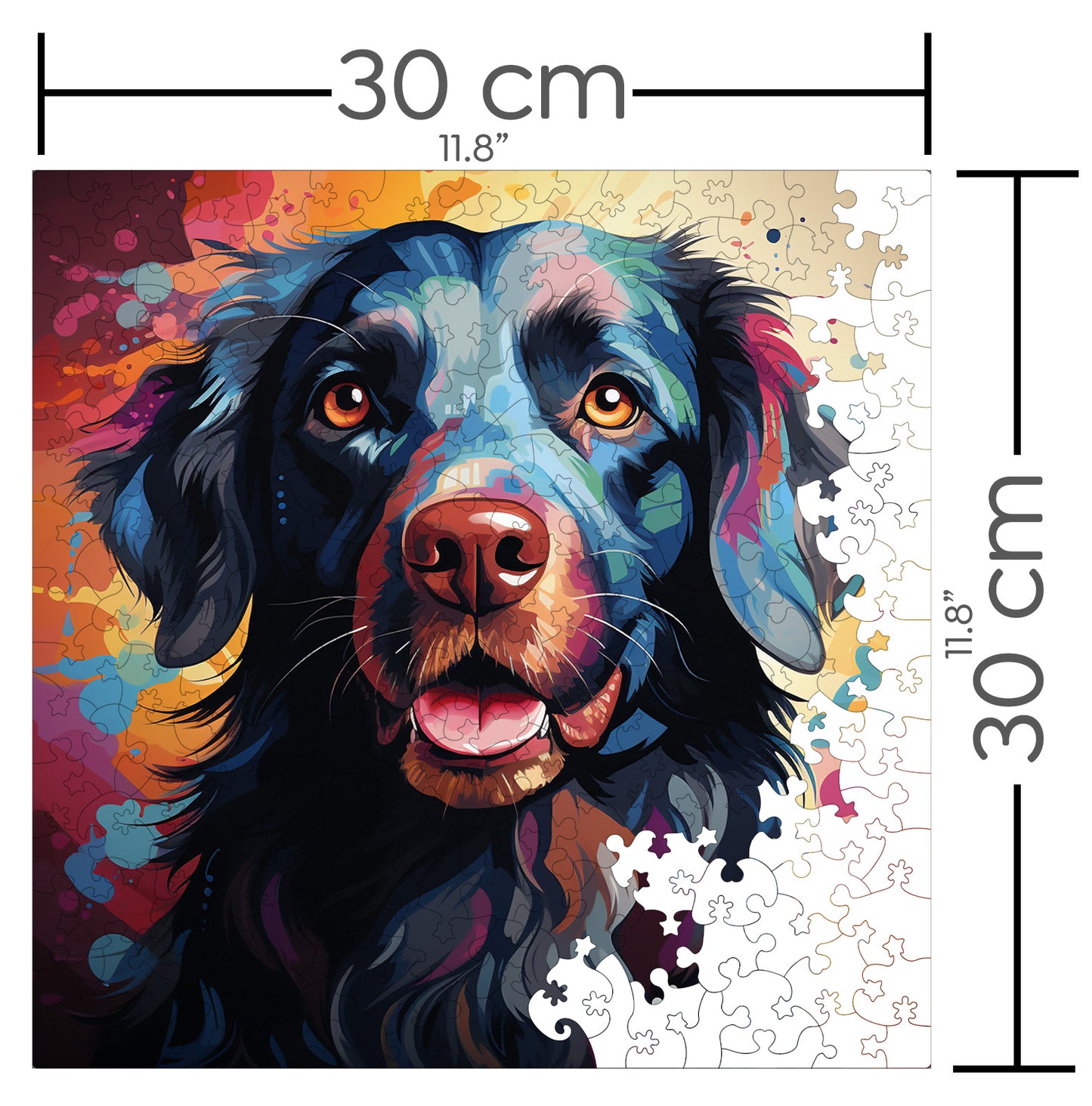 Puzzle cu Animale - Caini - Flat-Coated Retriever 4 - 200 piese - 30 x 30 cm