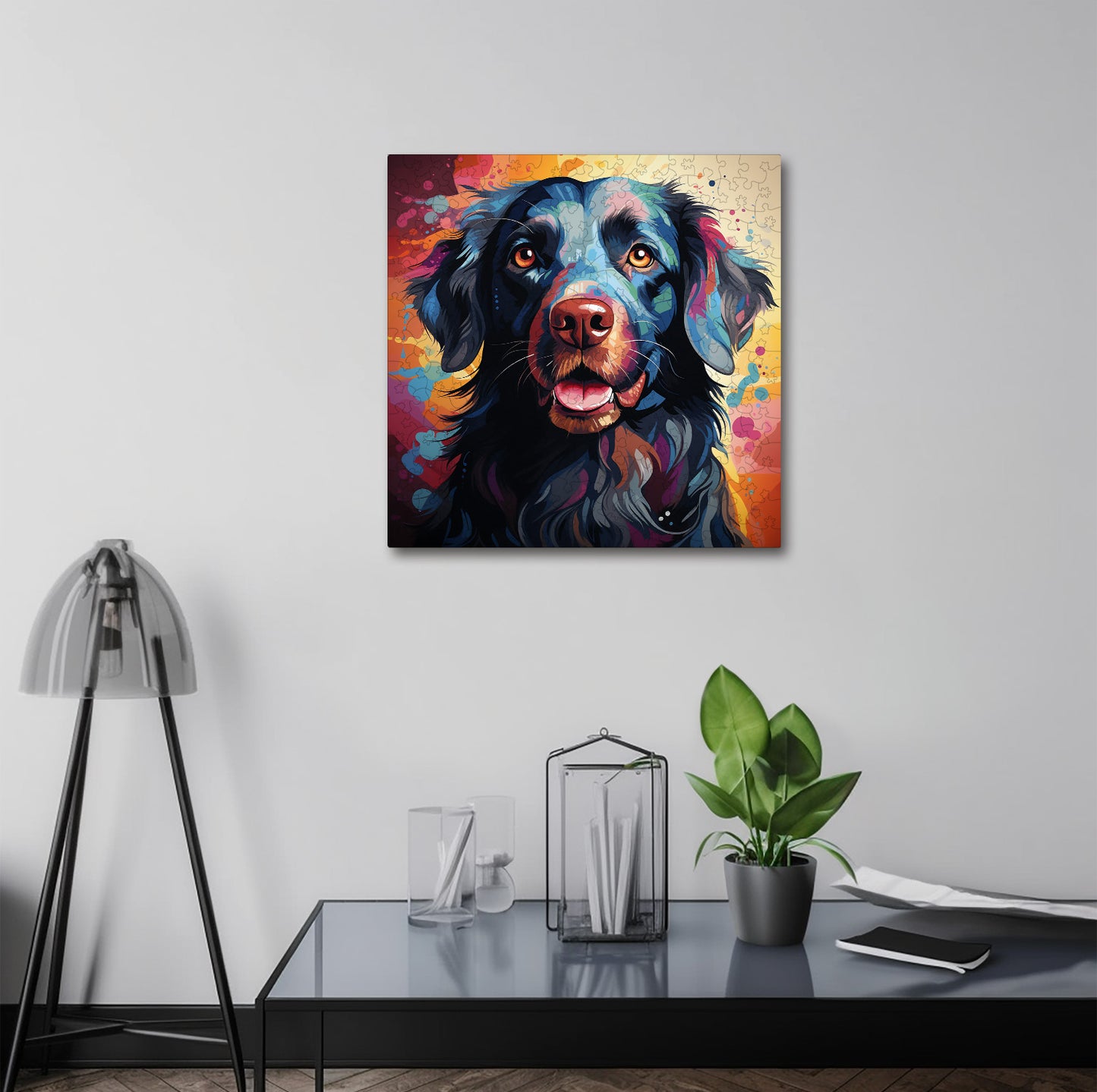 Puzzle cu Animale - Caini - Flat-Coated Retriever 4 - 200 piese - 30 x 30 cm