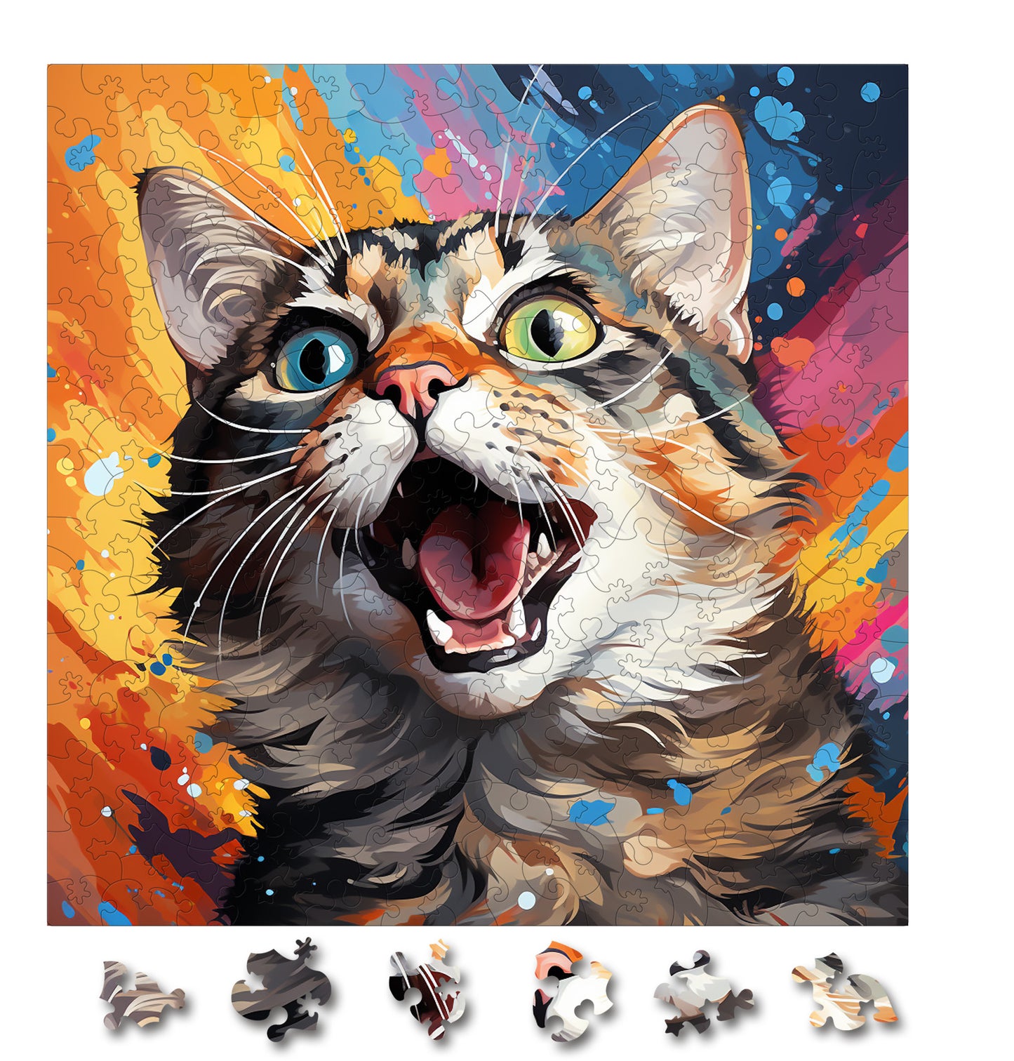 Puzzle cu Pisici - American Wirehair 3 - 200 piese - 30 x 30 cm