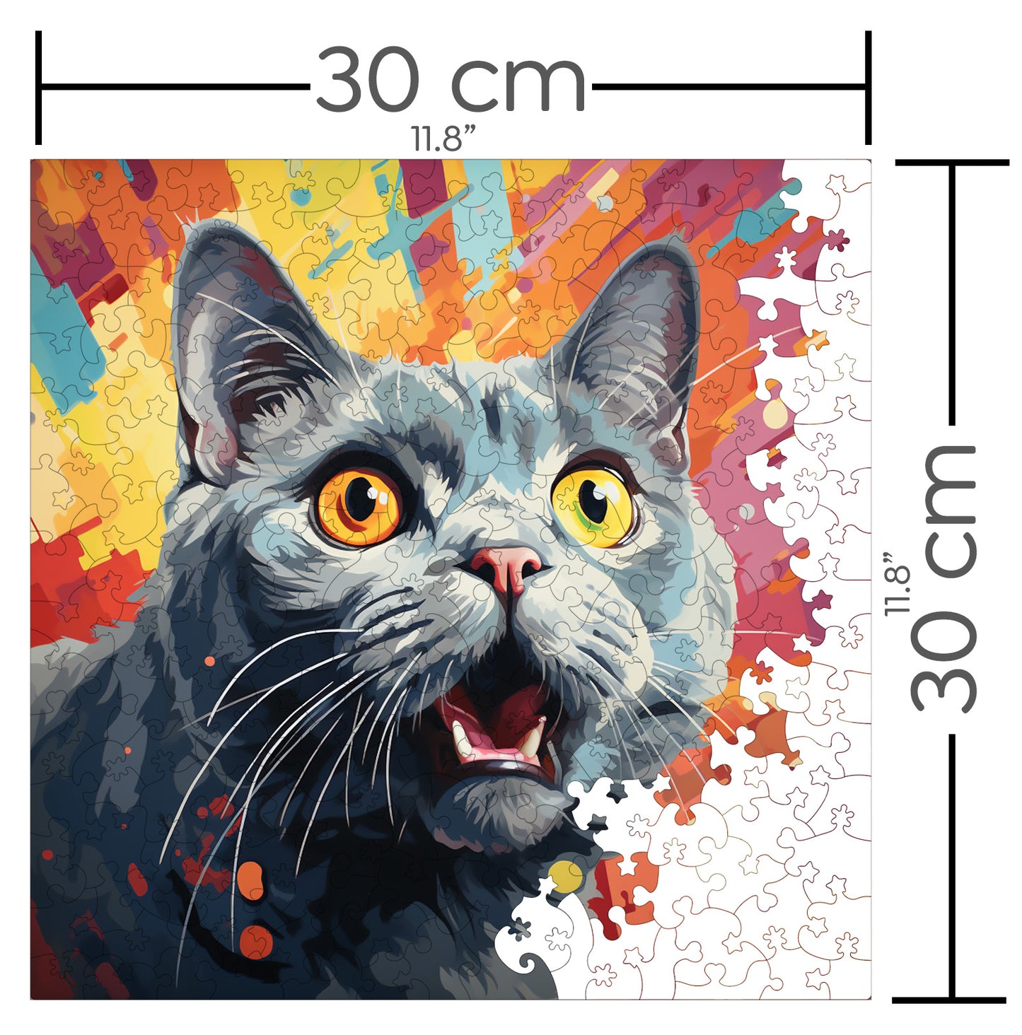Puzzle cu Pisici - Chartreux 4 - 200 piese - 30 x 30 cm