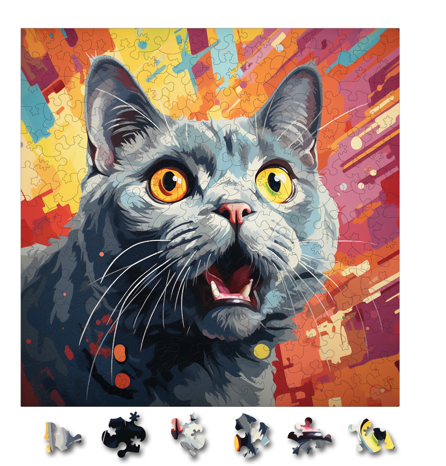 Puzzle cu Pisici - Chartreux 4 - 200 piese - 30 x 30 cm