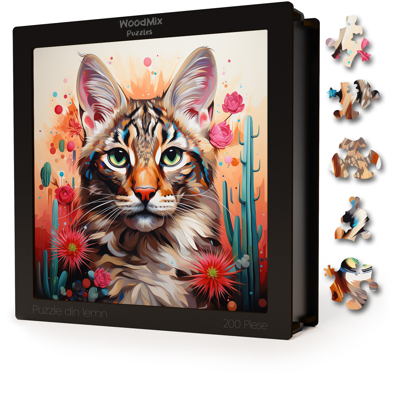 Puzzle cu Pisici - Desert Lynx 4 - 200 piese - 30 x 30 cm