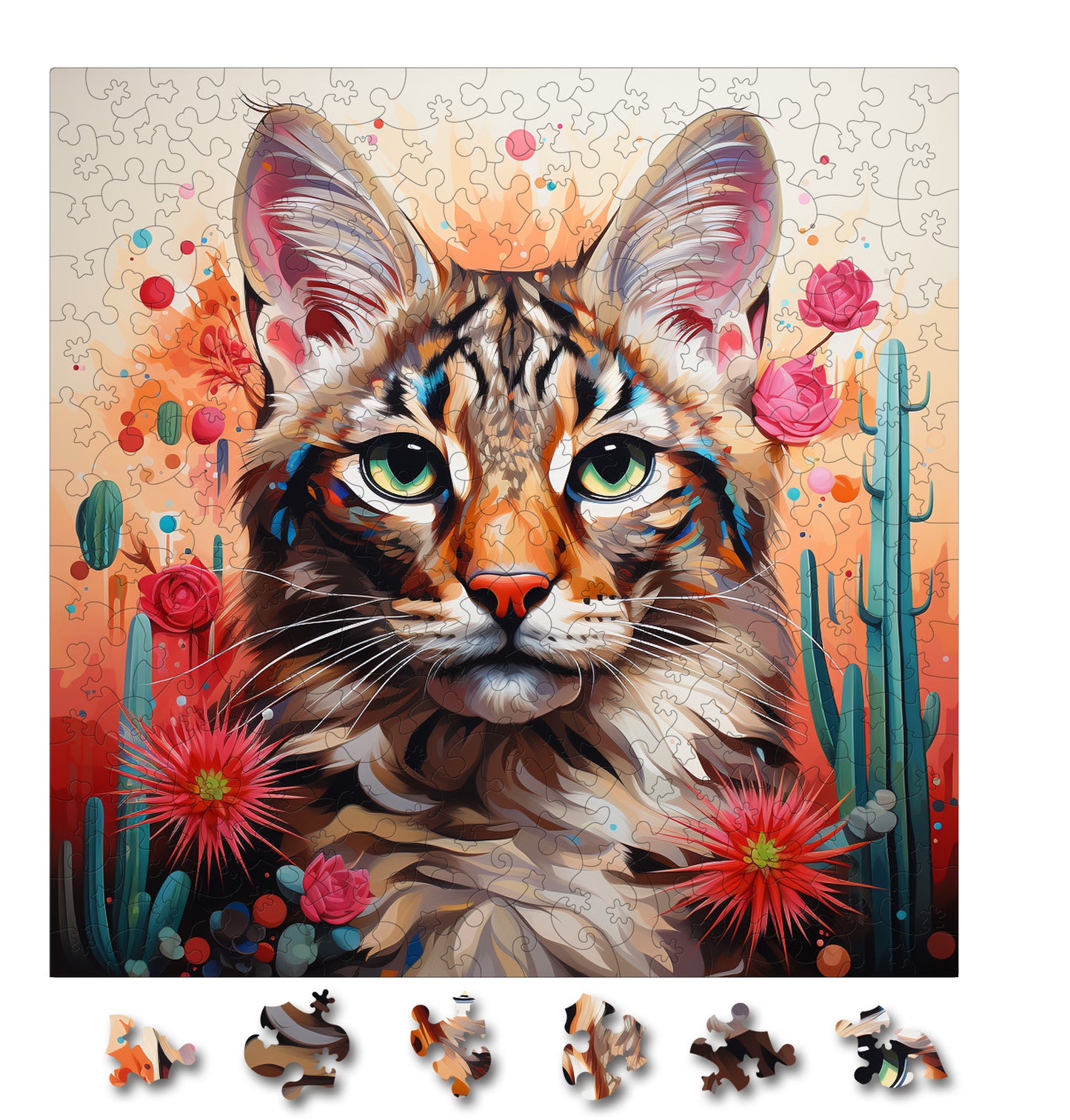 Puzzle cu Pisici - Desert Lynx 4 - 200 piese - 30 x 30 cm