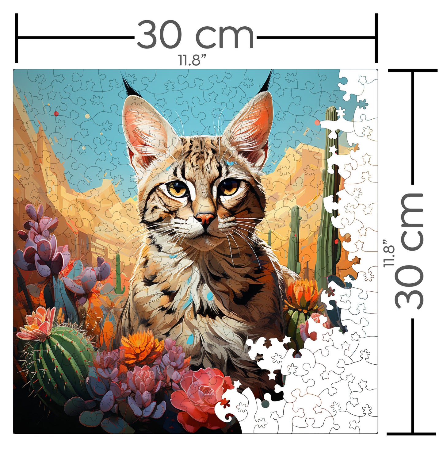 Puzzle cu Pisici - Desert Lynx 3 - 200 piese - 30 x 30 cm