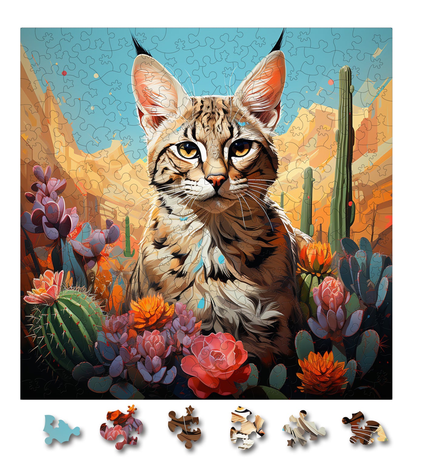Puzzle cu Pisici - Desert Lynx 3 - 200 piese - 30 x 30 cm
