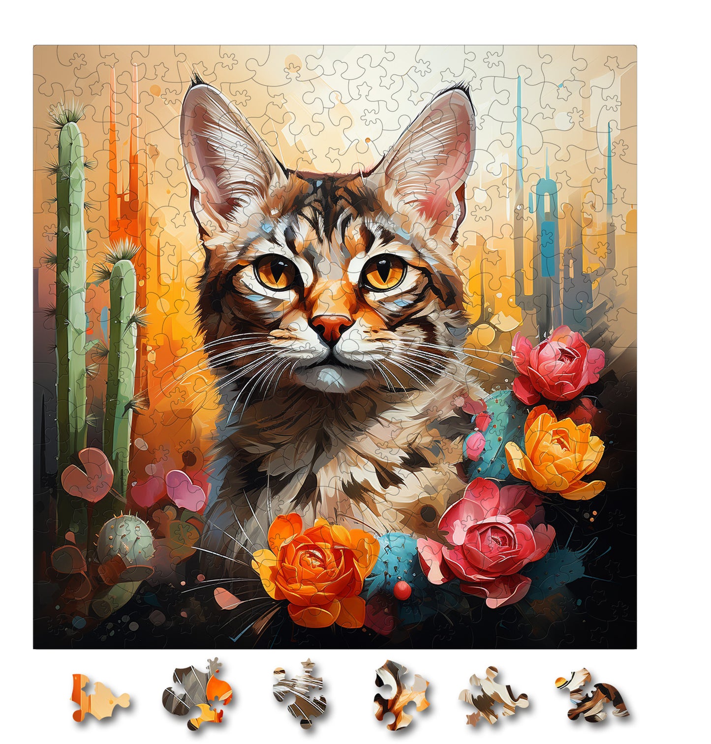 Puzzle cu Pisici - Desert Lynx 2 - 200 piese - 30 x 30 cm