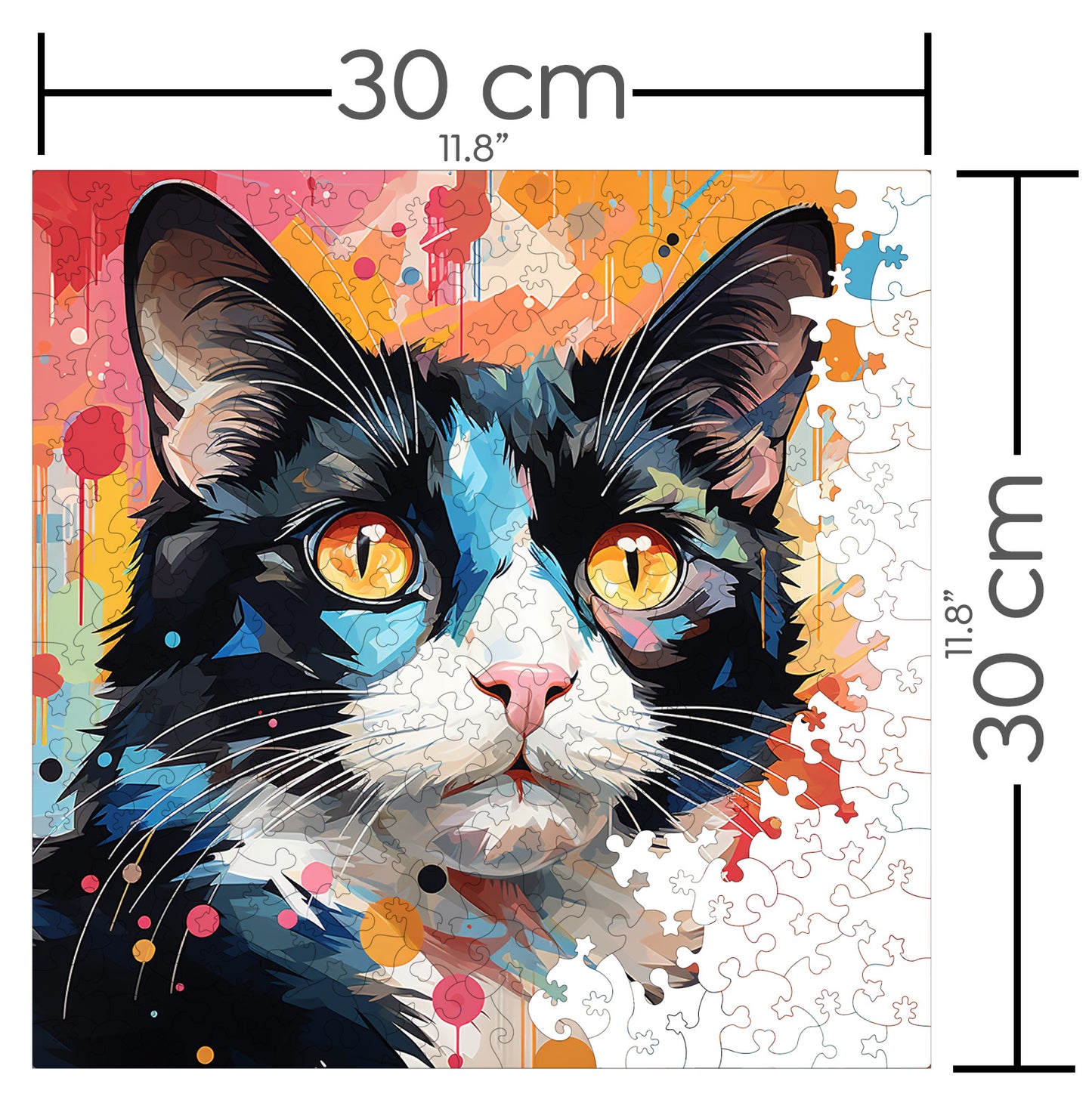 Puzzle cu Pisici - Japanese Bobtail 1- 200 piese - 30 x 30 cm