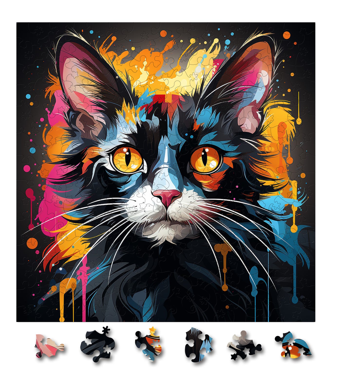 Puzzle cu Pisici - Oriental Bicolor 1 - 200 piese - 30 x 30 cm