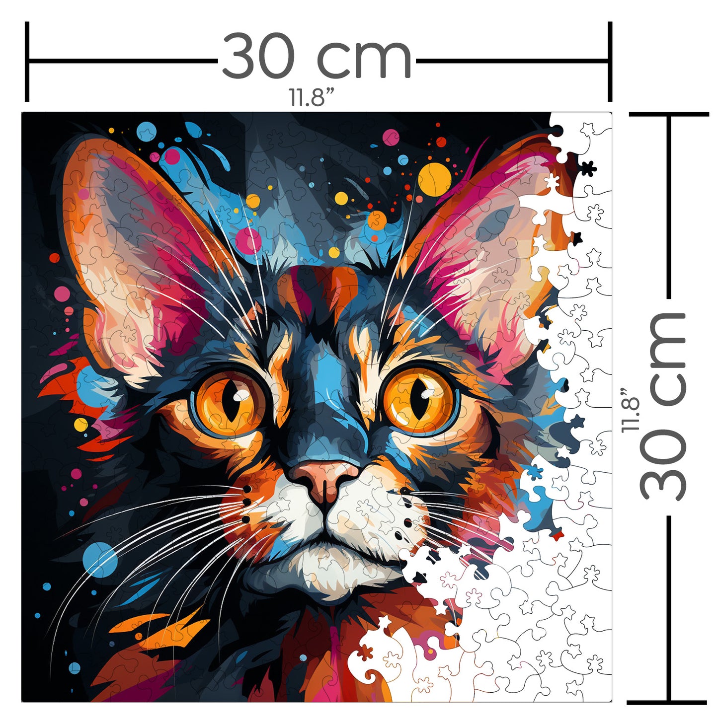 Puzzle cu Pisici - Oriental Bicolor 2 - 200 piese - 30 x 30 cm