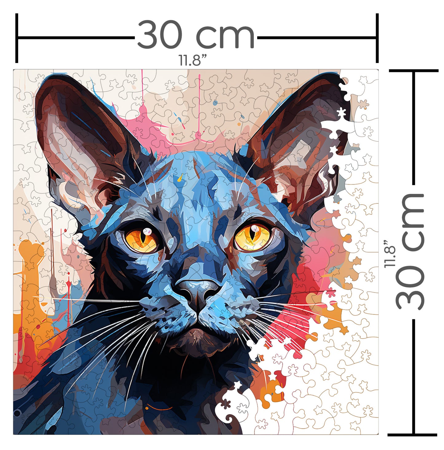 Puzzle cu Pisici - Oriental Bicolor 4 - 200 piese - 30 x 30 cm