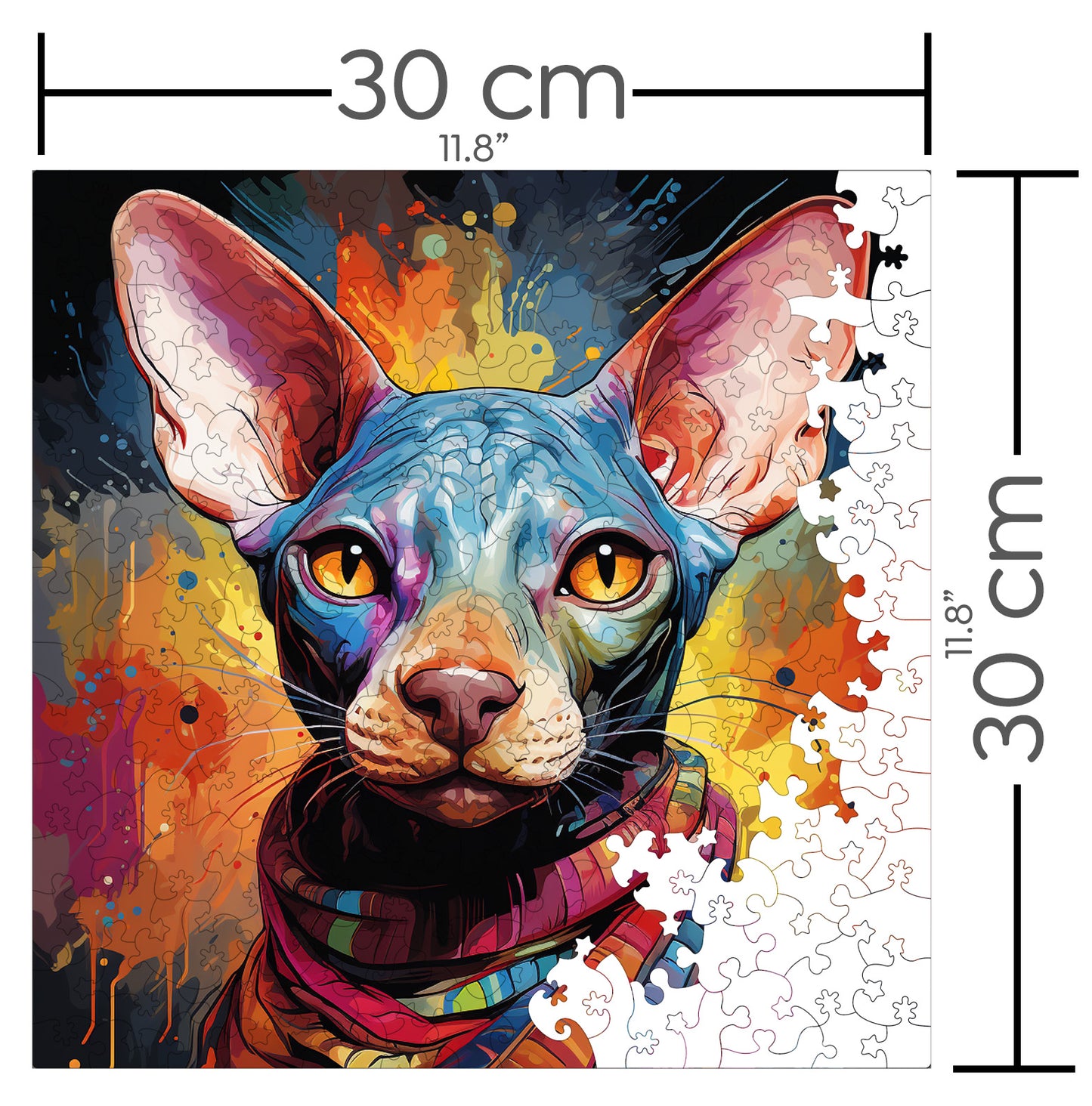 Puzzle cu Pisici - Peterbald 4 - 200 piese - 30 x 30 cm