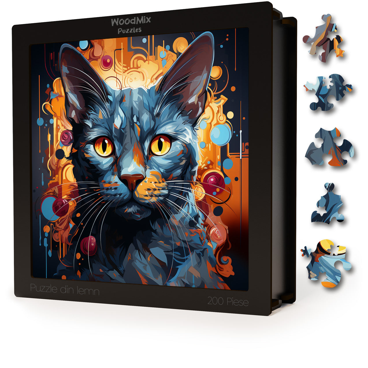 Puzzle cu Pisici - Russian Blue 1- 200 piese - 30 x 30 cm