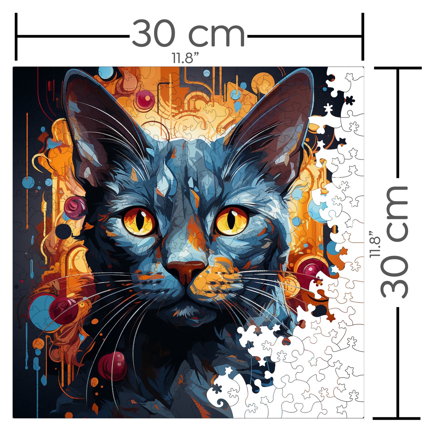 Puzzle cu Pisici - Russian Blue 1- 200 piese - 30 x 30 cm