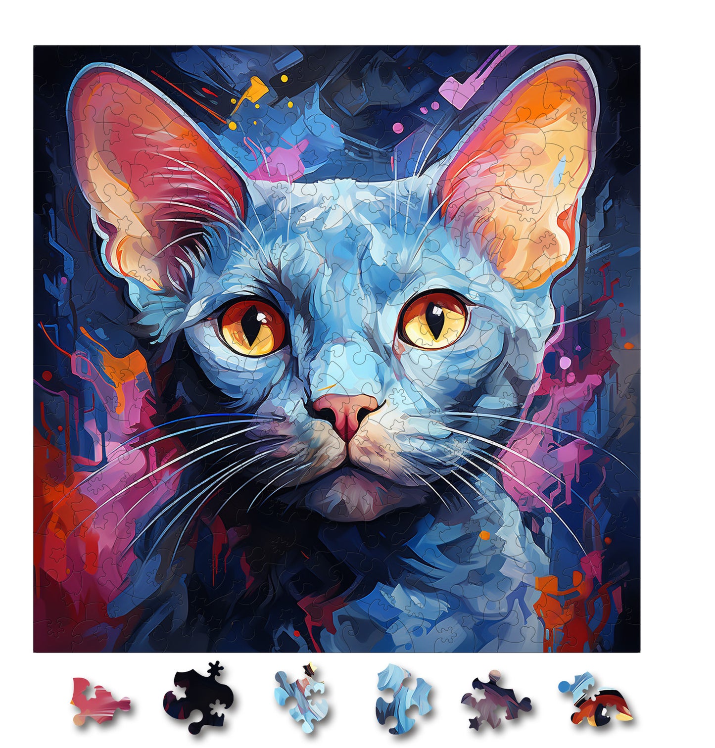 Puzzle cu Pisici - Russian Blue 2 - 200 piese - 30 x 30 cm
