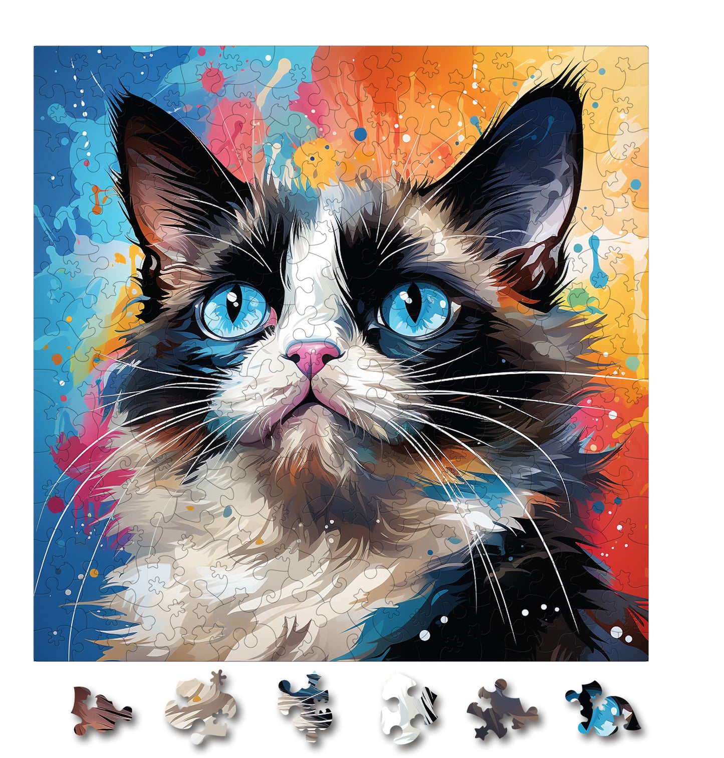 Puzzle cu Pisici - Snowshoe 3 - 200 piese - 30 x 30 cm