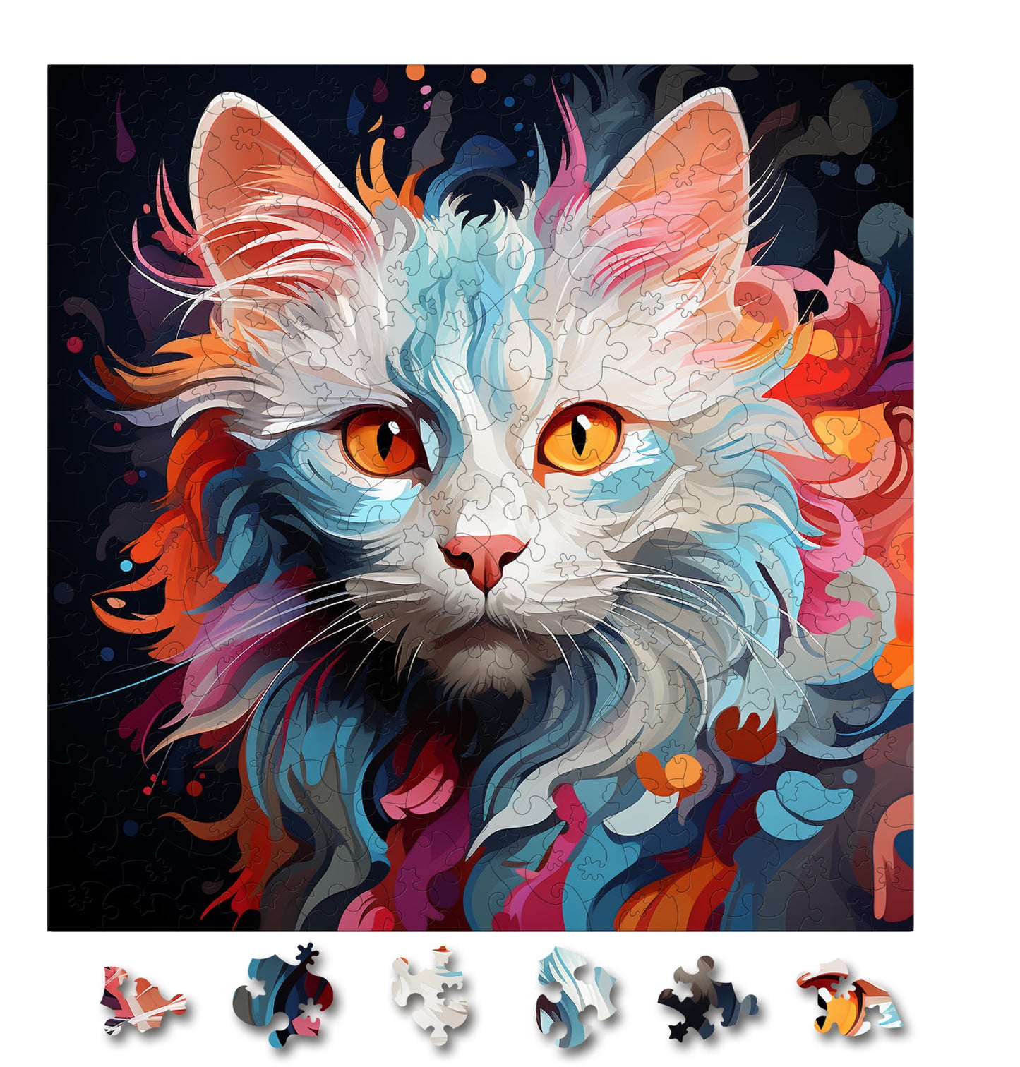 Puzzle cu Pisici - Turkish Angora 1 - 200 piese - 30 x 30 cm